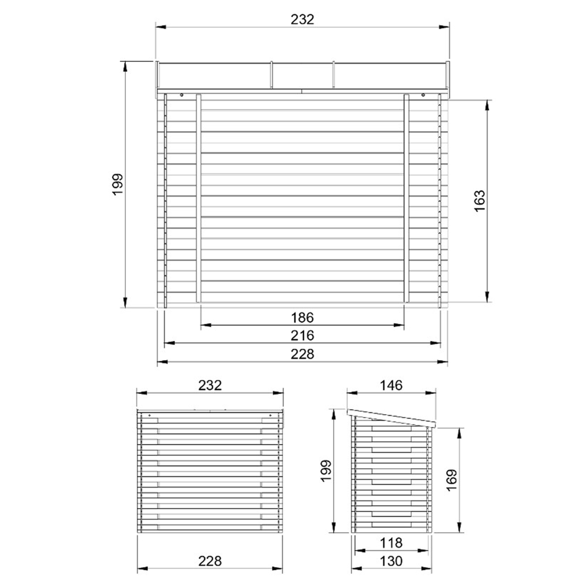 Voir la diapositive 5 : TIMBELA Abri à bûches 2.63 m2 - Abri De Stockage Du Bois et range bûches extérieur M202