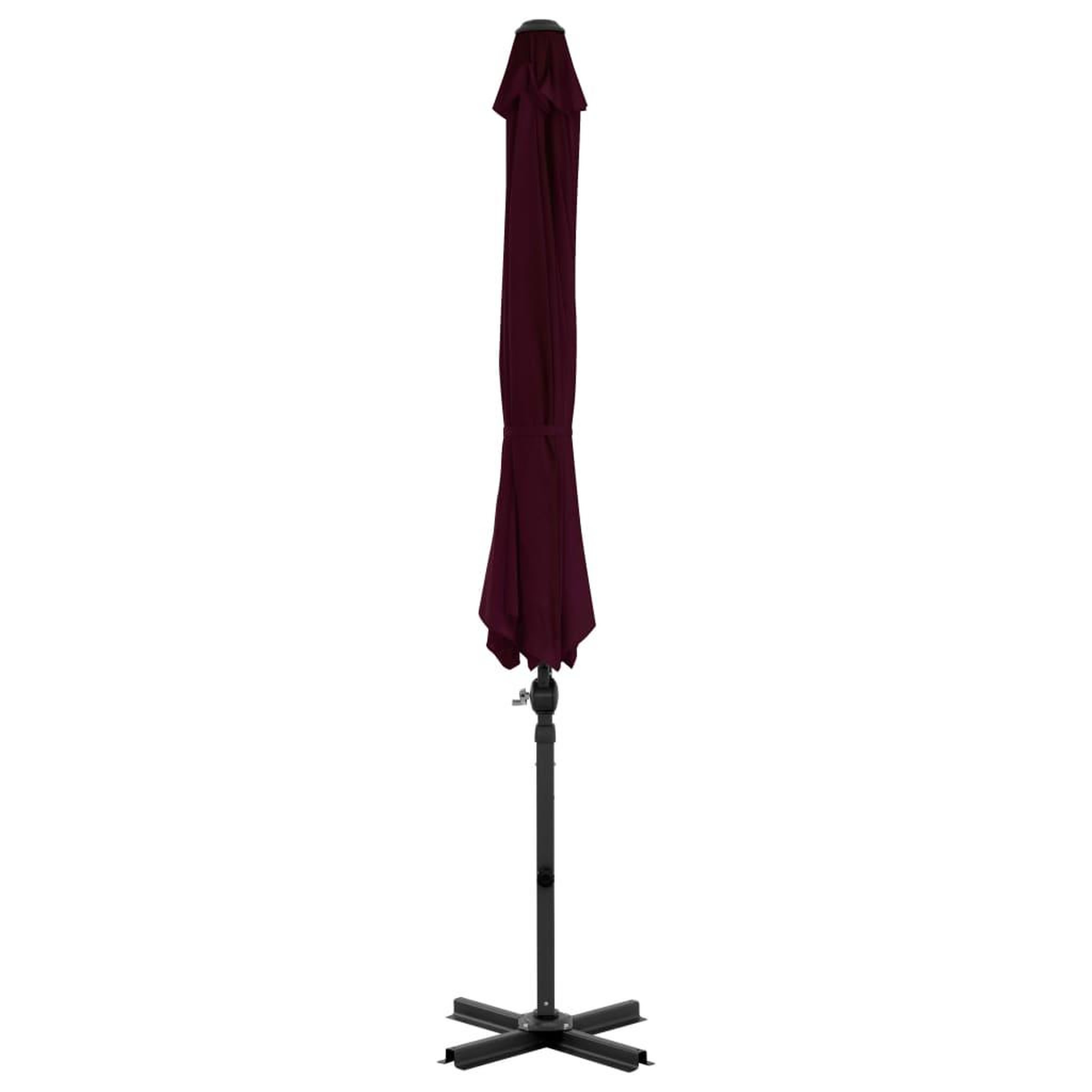 Voir la diapositive 4 : VIDAXL Parasol de jardin en porte-a-faux avec mat en aluminium rouge