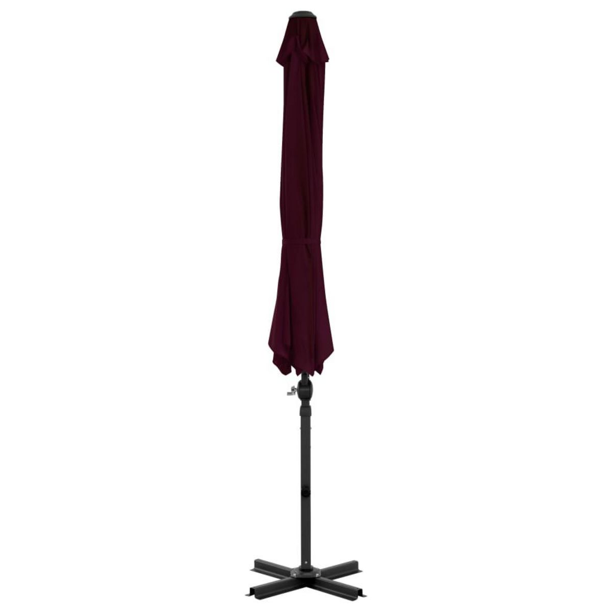 VIDAXL Parasol de jardin en porte-a-faux avec mat en aluminium rouge