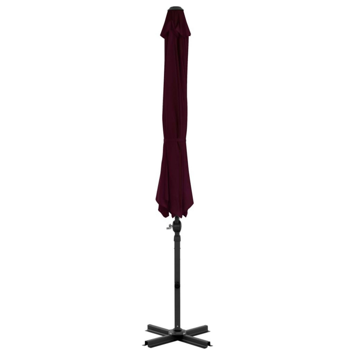 VIDAXL Parasol de jardin en porte-a-faux avec mat en aluminium rouge