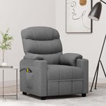 VIDAXL Fauteuil electrique de massage Gris clair Tissu
