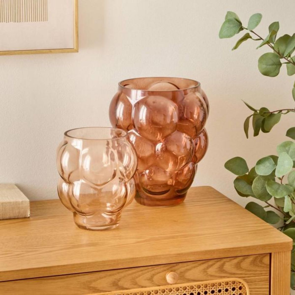 ATMOSPHERA Vase en Verre Soufflé  Edia  18cm Rose Clair