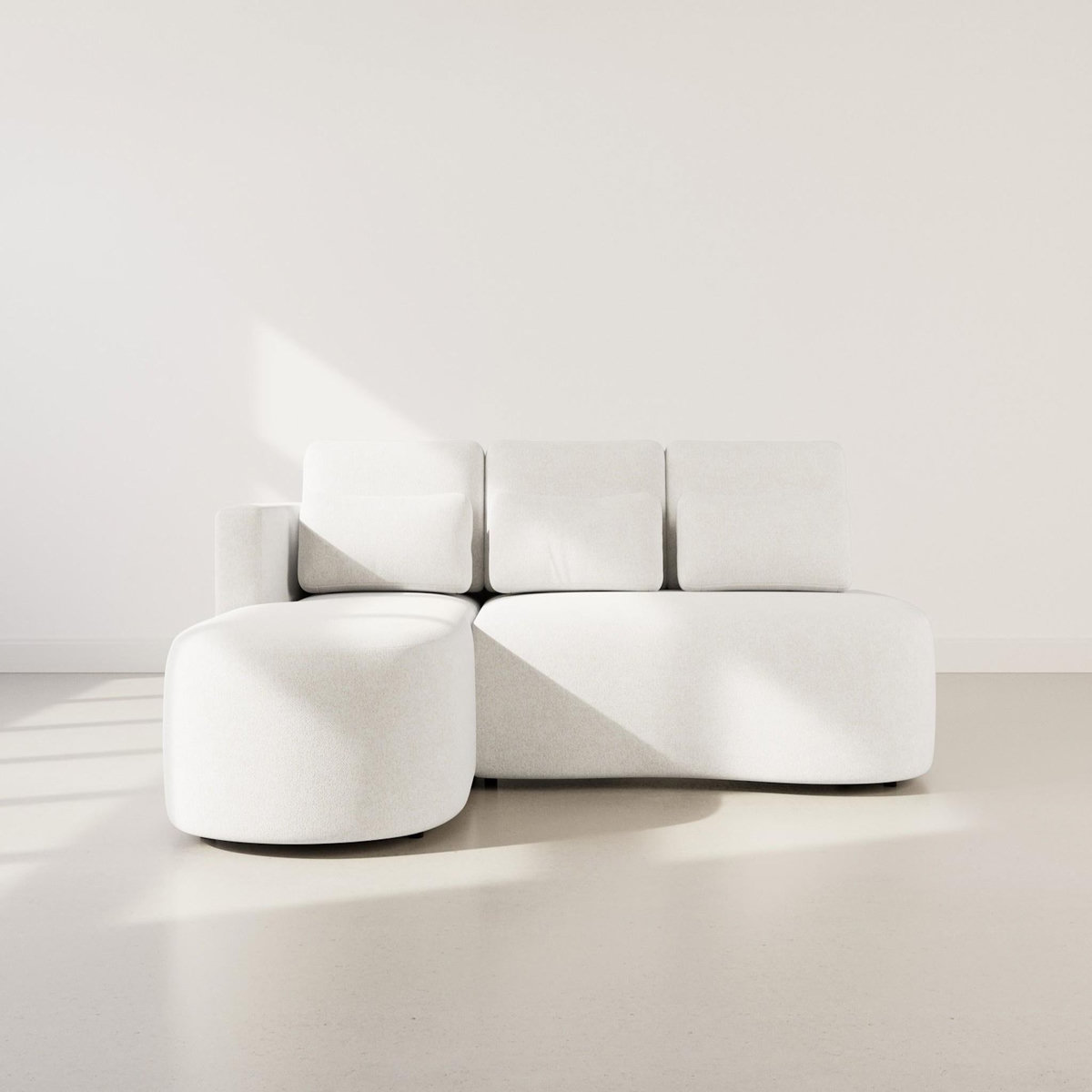 LISA DESIGN Mahina - canapé d'angle gauche 4 places convertible avec coffre en tissu texturé