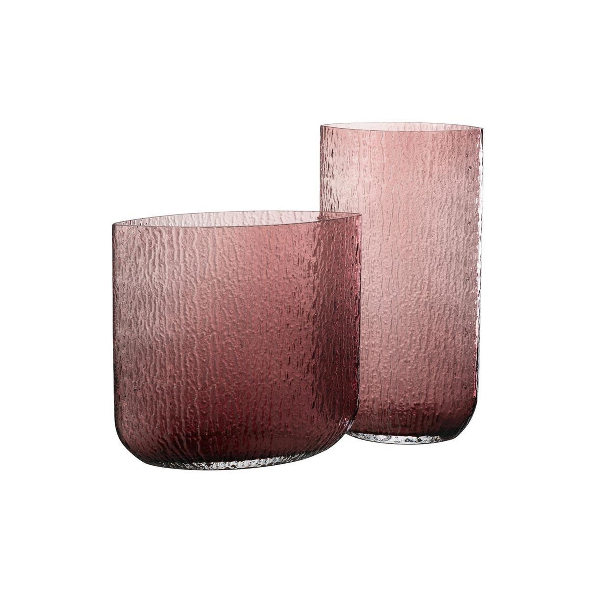 Voir la diapositive 2 : J-LINE Vase design en verre  mila  30cm rose