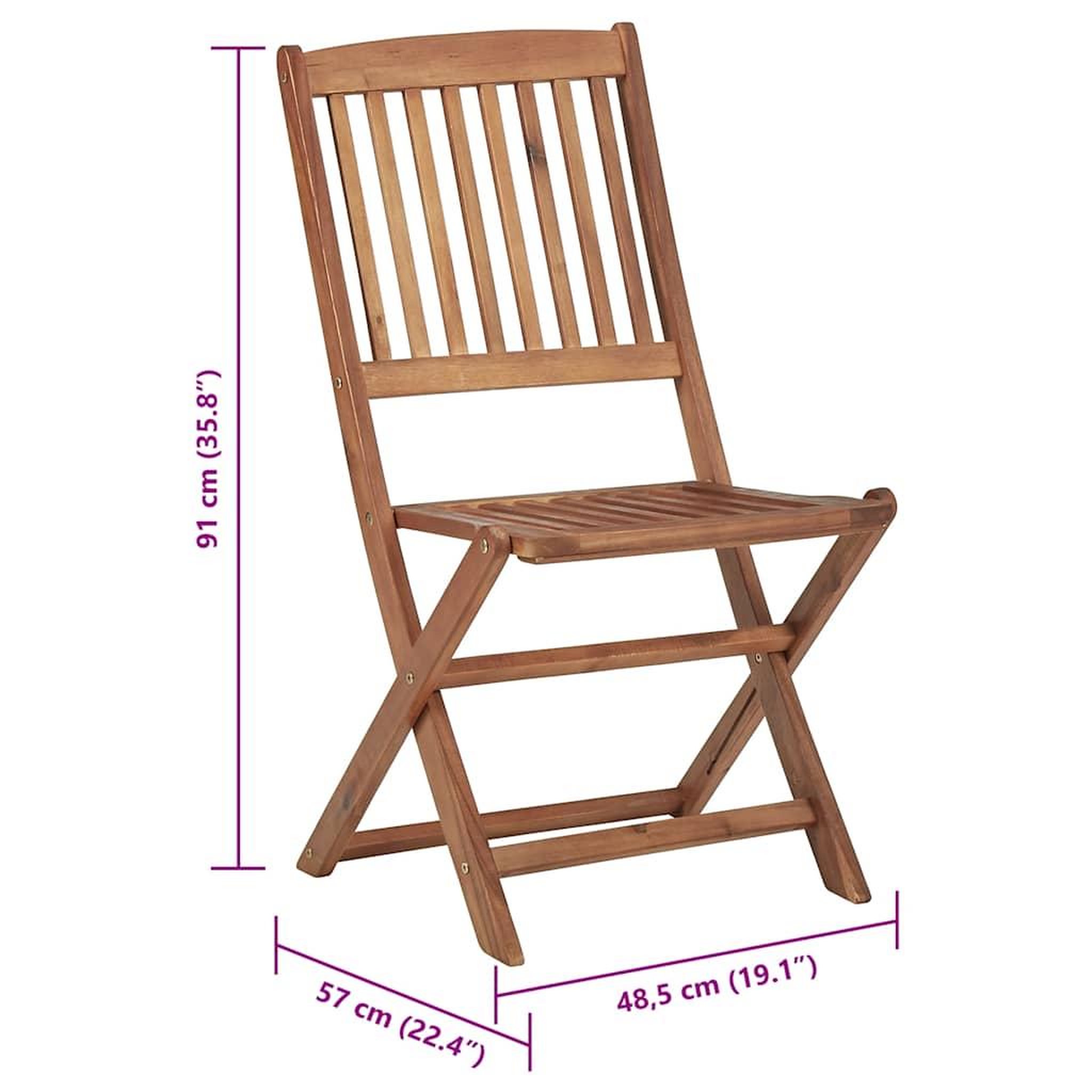 Voir la diapositive 6 : VIDAXL Chaises pliables de jardin lot de 8 avec coussins Bois d'acacia