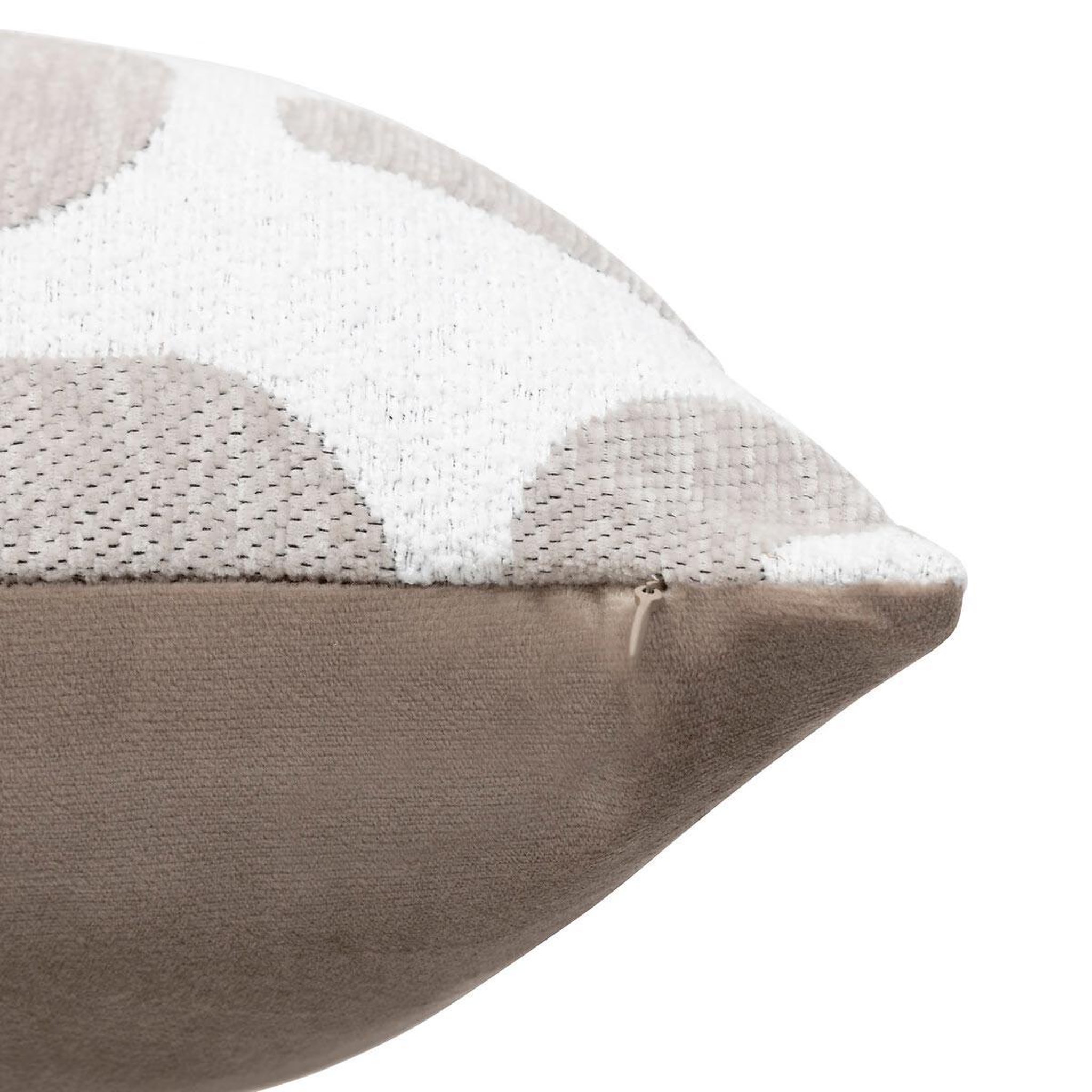 Voir la diapositive 3 : ATMOSPHERA Coussin déco chenille  safina  40x40cm beige lin