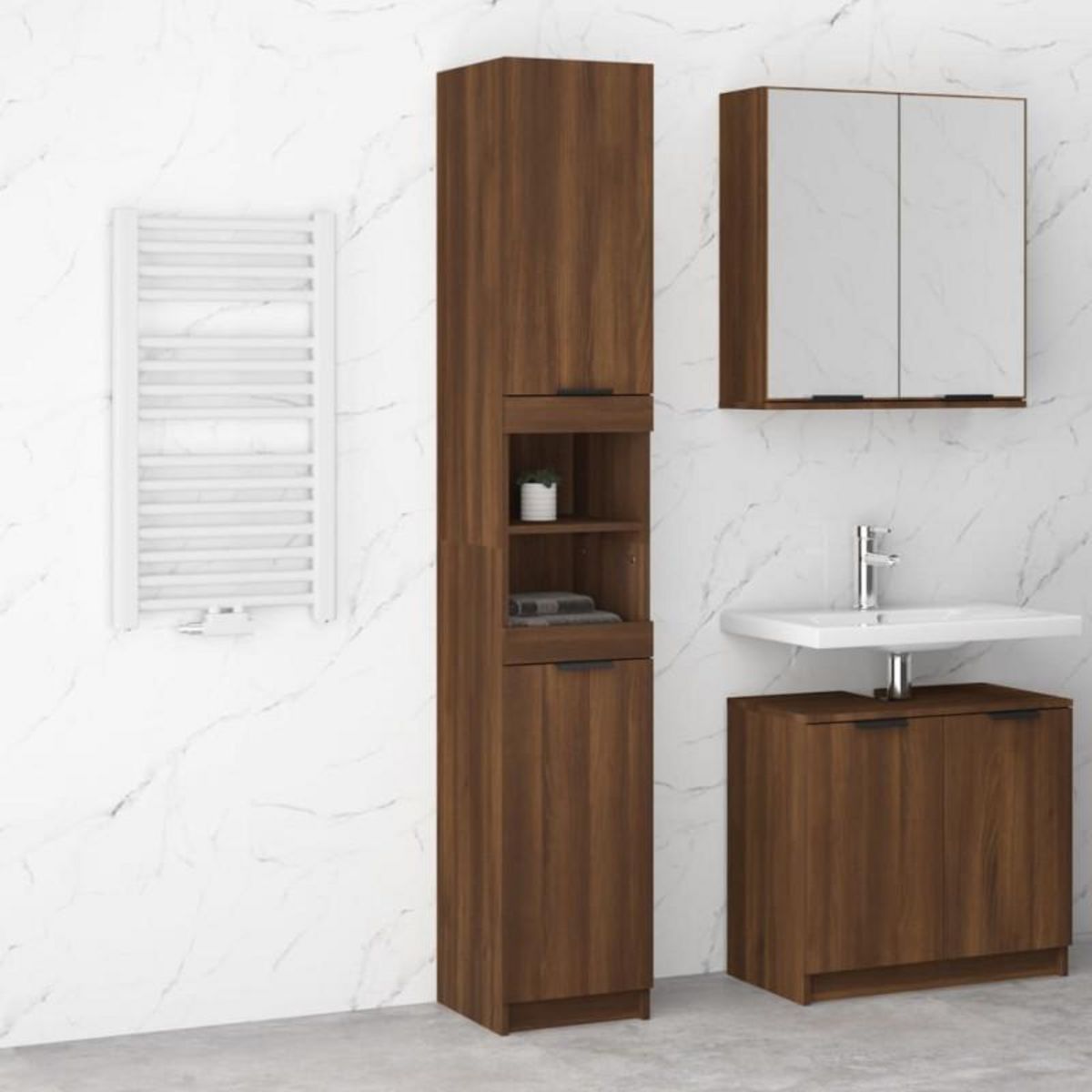 VIDAXL Armoire de bain Chêne marron 32x34x188,5 cm Bois d ingénierie