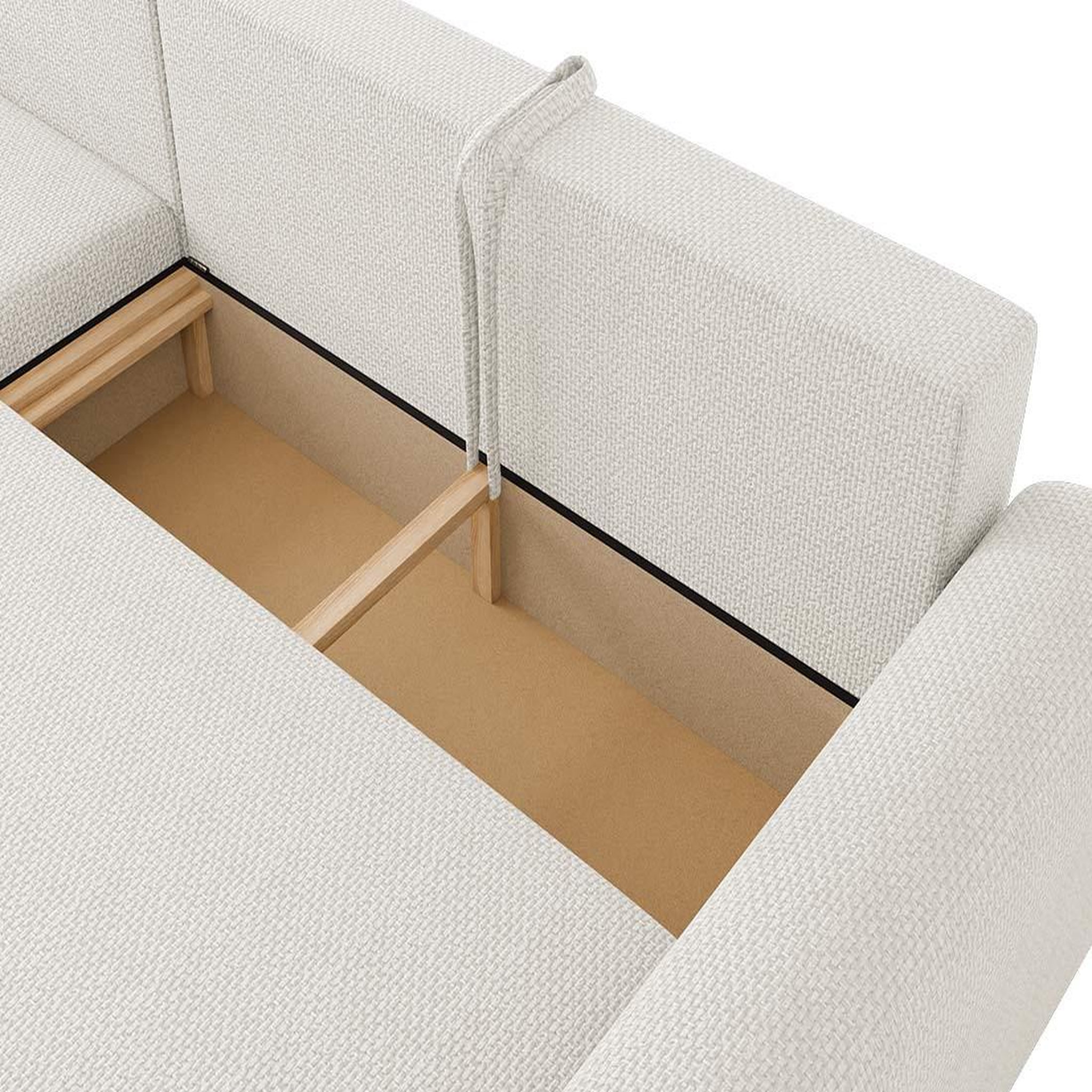 Voir la diapositive 4 : BEST MOBILIER Rosalie - canapé d'angle réversible 4 places convertible avec coffre en velours texturé