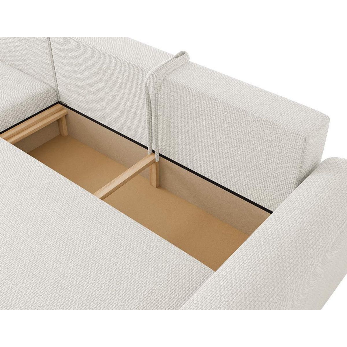 BEST MOBILIER Rosalie - canapé d'angle réversible 4 places convertible avec coffre en velours texturé