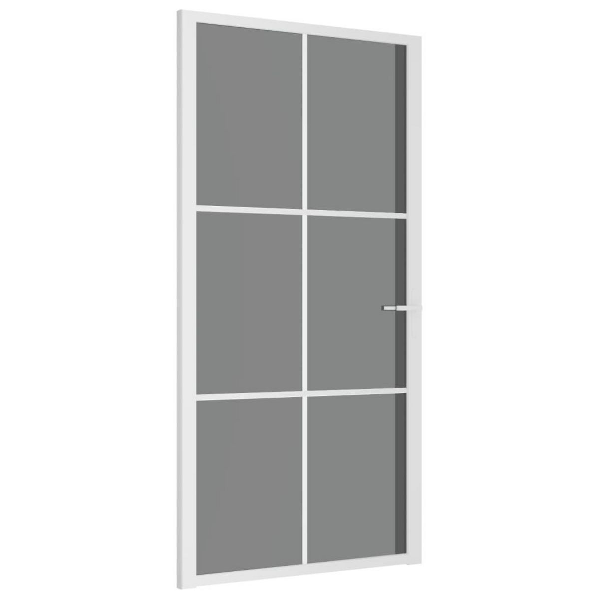 VIDAXL Porte interieure 102,5x201,5 cm Blanc Verre ESG et aluminium