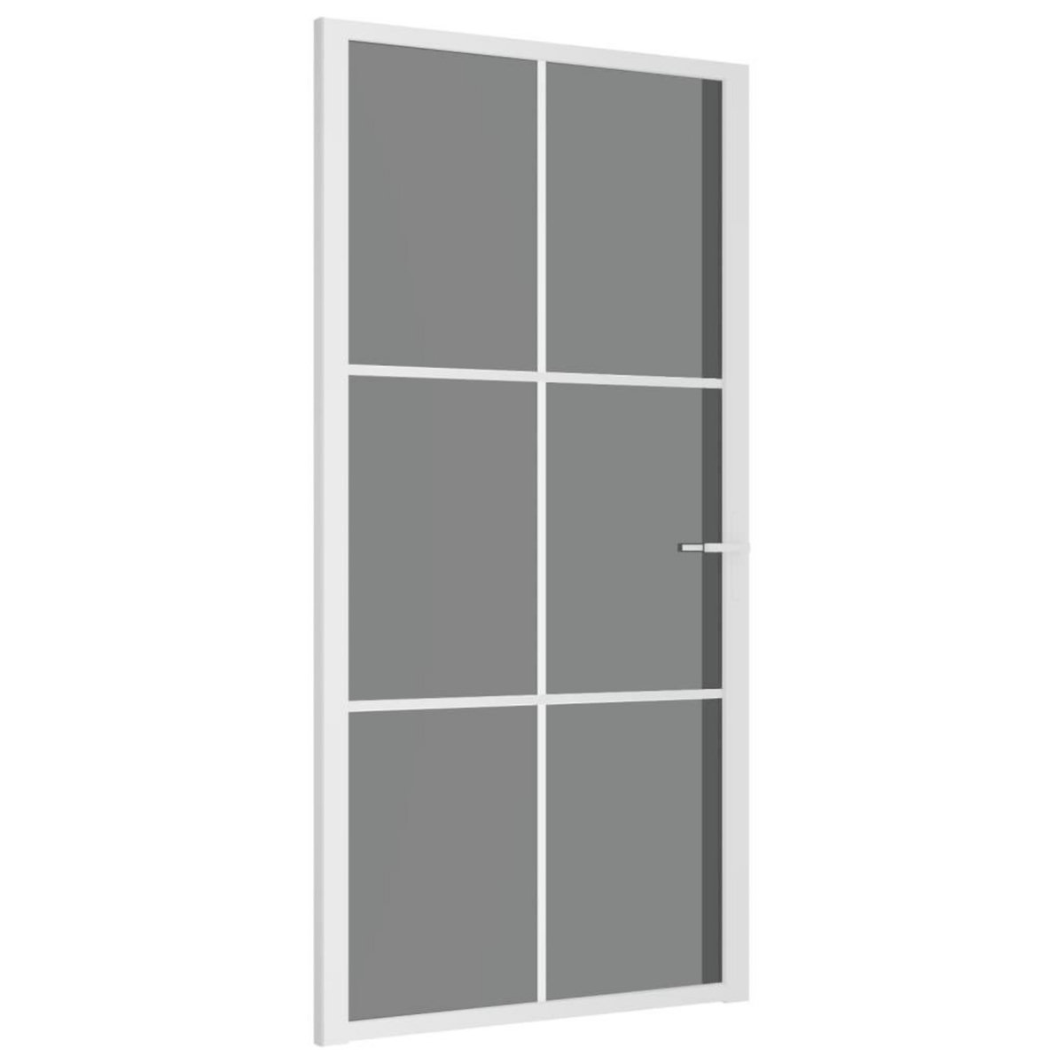 VIDAXL Porte interieure 102,5x201,5 cm Blanc Verre ESG et aluminium