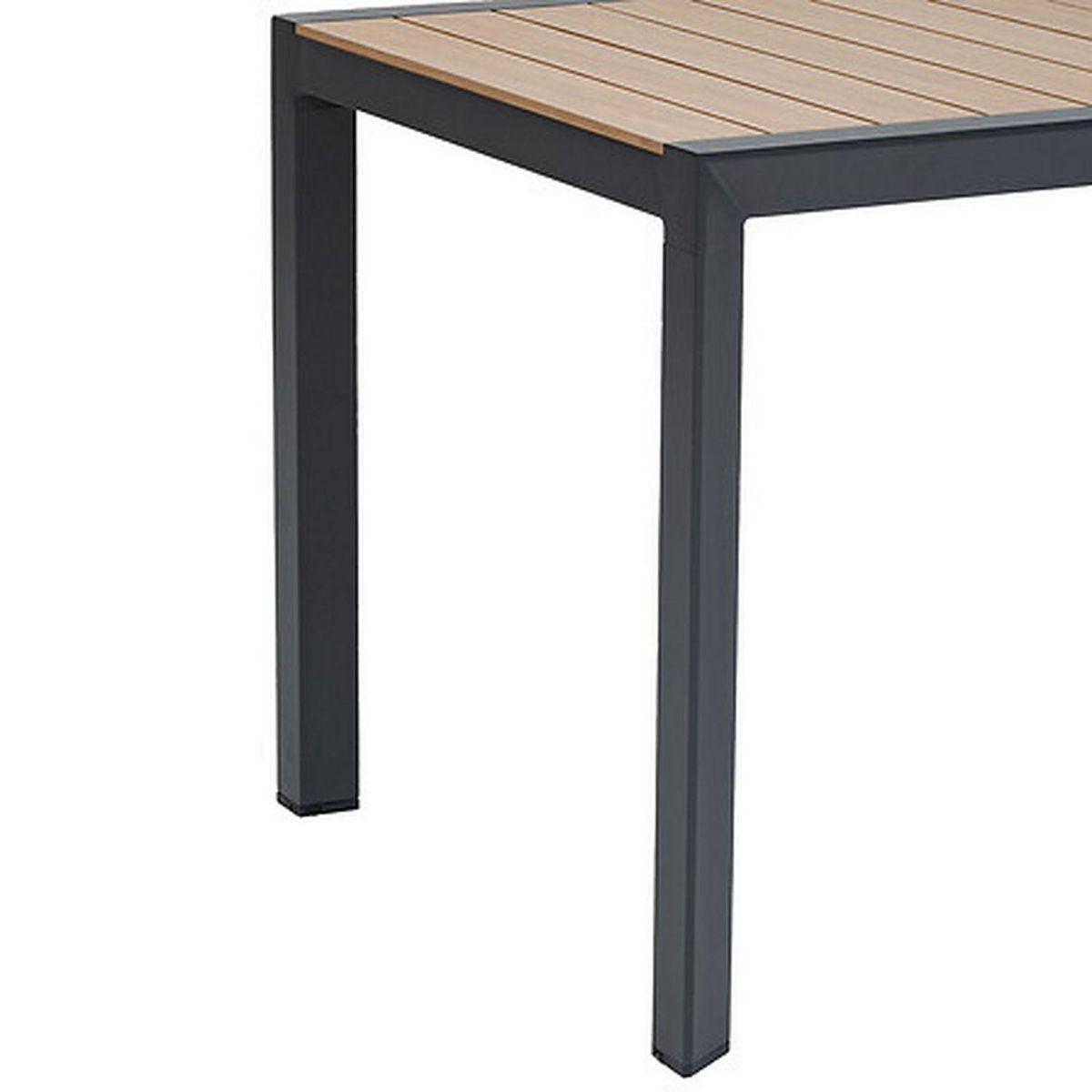 HESPERIDE Table de jardin fixe en aluminium effet bois 4 places EVASION