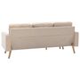 Voir la diapositive 5 : VIDAXL Canape a 3 places avec repose-pied Creme Tissu