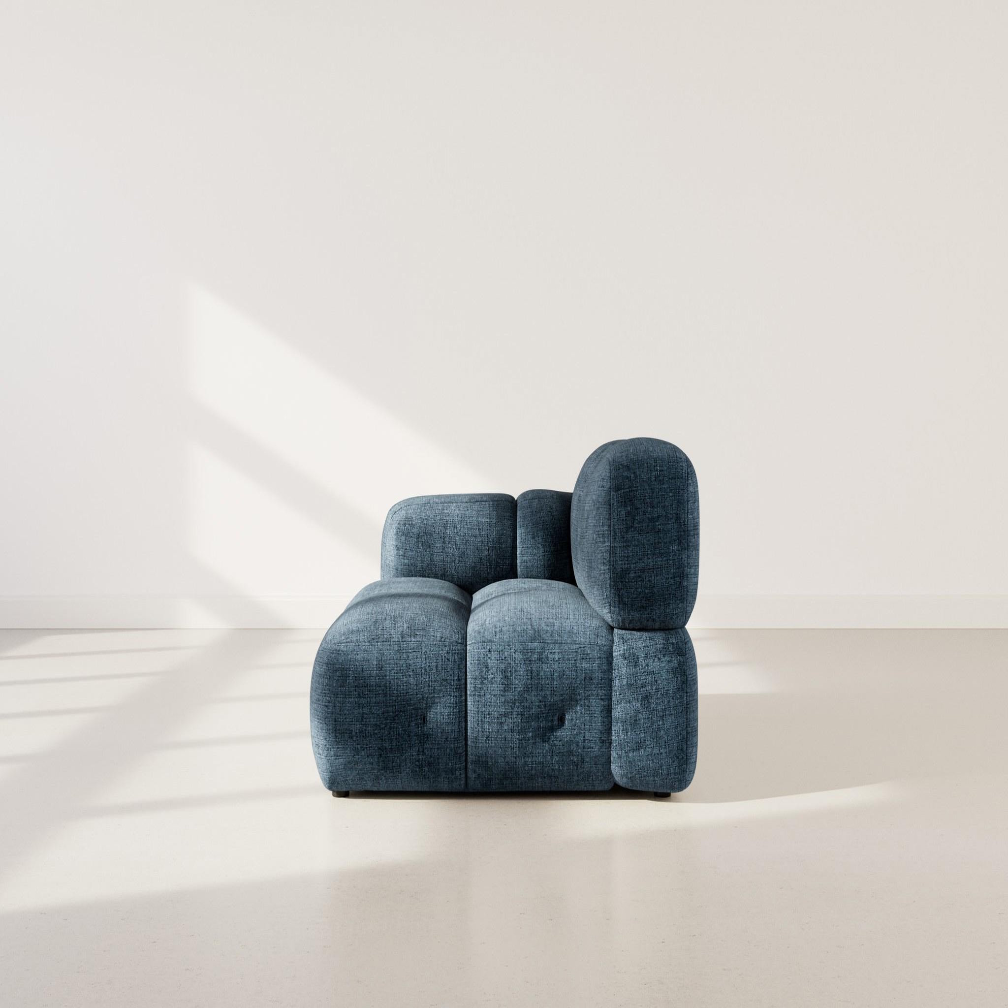 Voir la diapositive 6 : LISA DESIGN Grace - module d'assise gauche en velours texturé