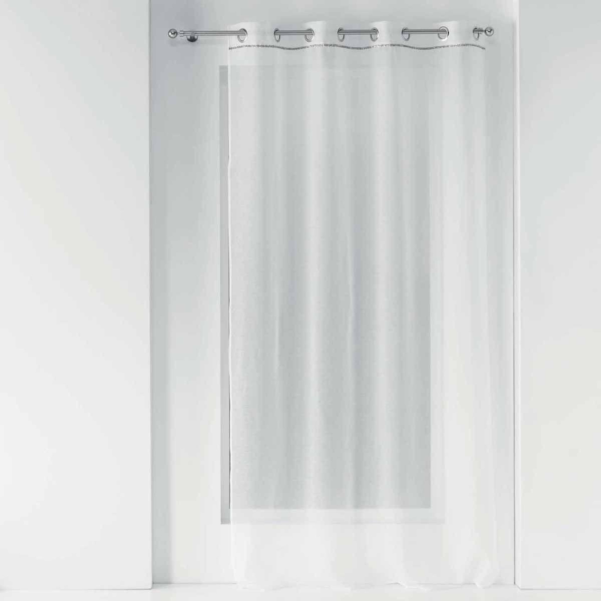 Douceur d'Intérieur Rideau voilage à œillets  etincelle  140x240cm blanc