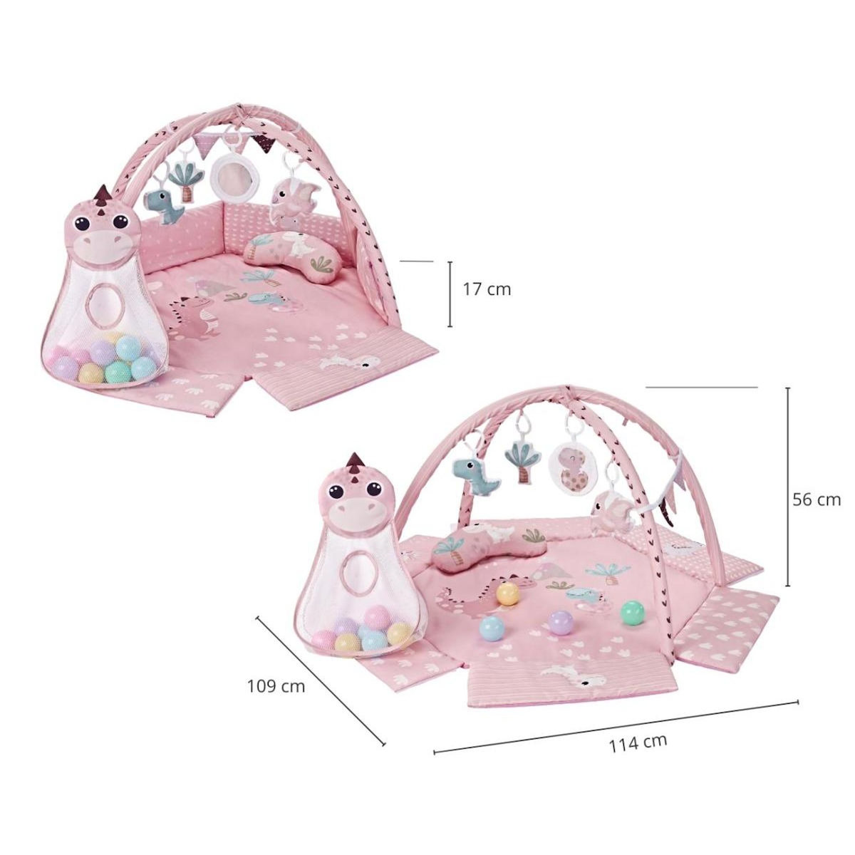 MILLY MALLY Tapis d'éveil TinyMini Dino Rose