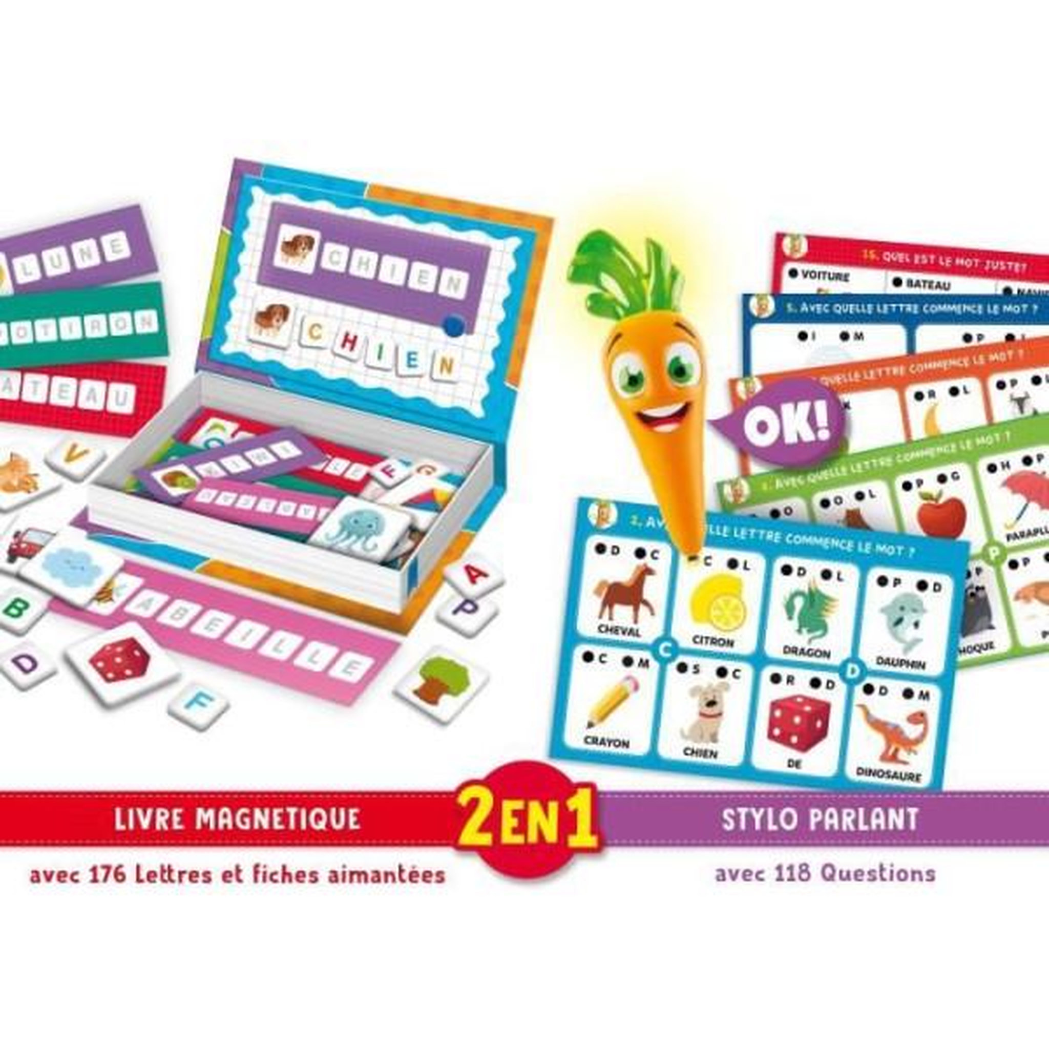 Voir la diapositive 3 : LISCIANI GIOCHI Stylo parlant et jouets magnétiques - CAROTINA - Apprentissage ludique