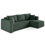 Voir la diapositive 3 : BEST MOBILIER Topaze - canapé d'angle déhoussable réversible 4 places en velours texturé