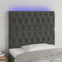 Voir la diapositive 1 : VIDAXL Tete de lit a LED Gris fonce 100x7x118/128 cm Velours