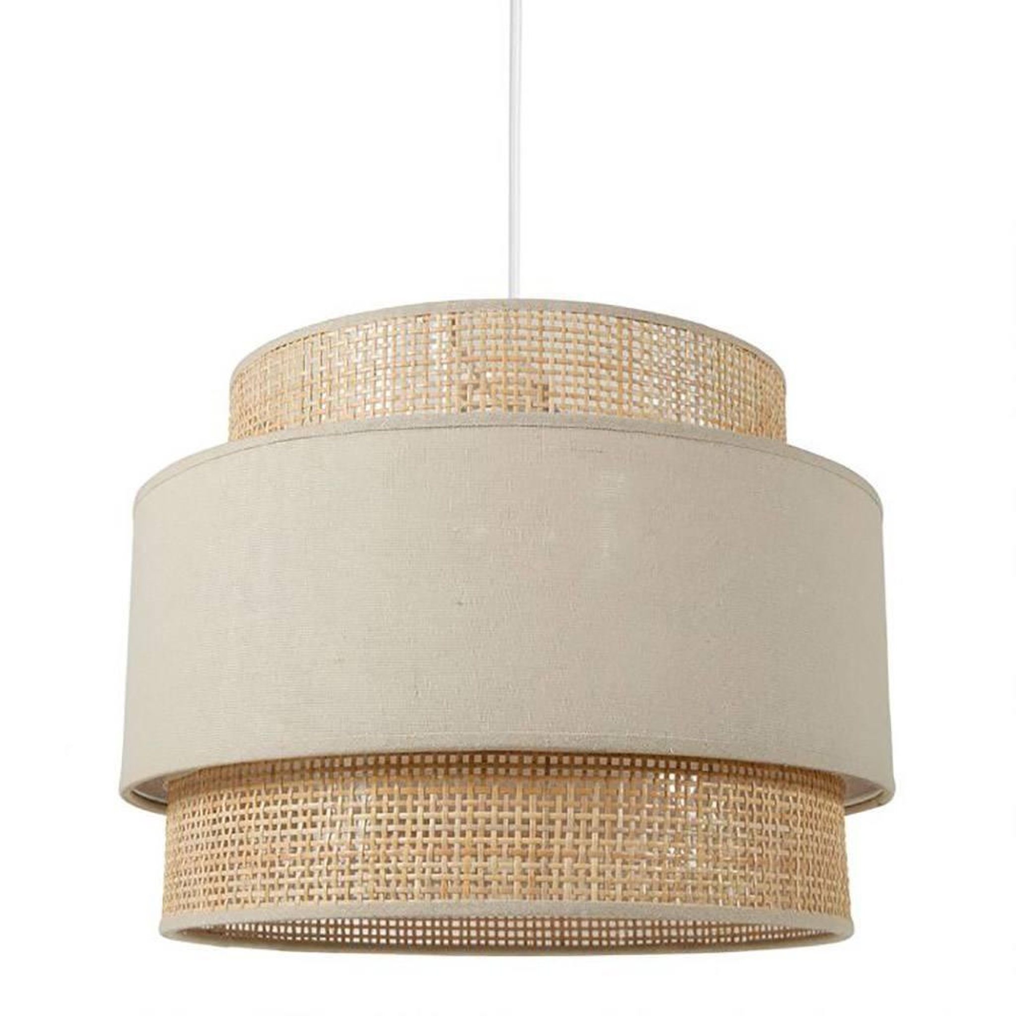 Voir la diapositive 1 : OSTARIA Suspension ronde gigogne rotin beige D40