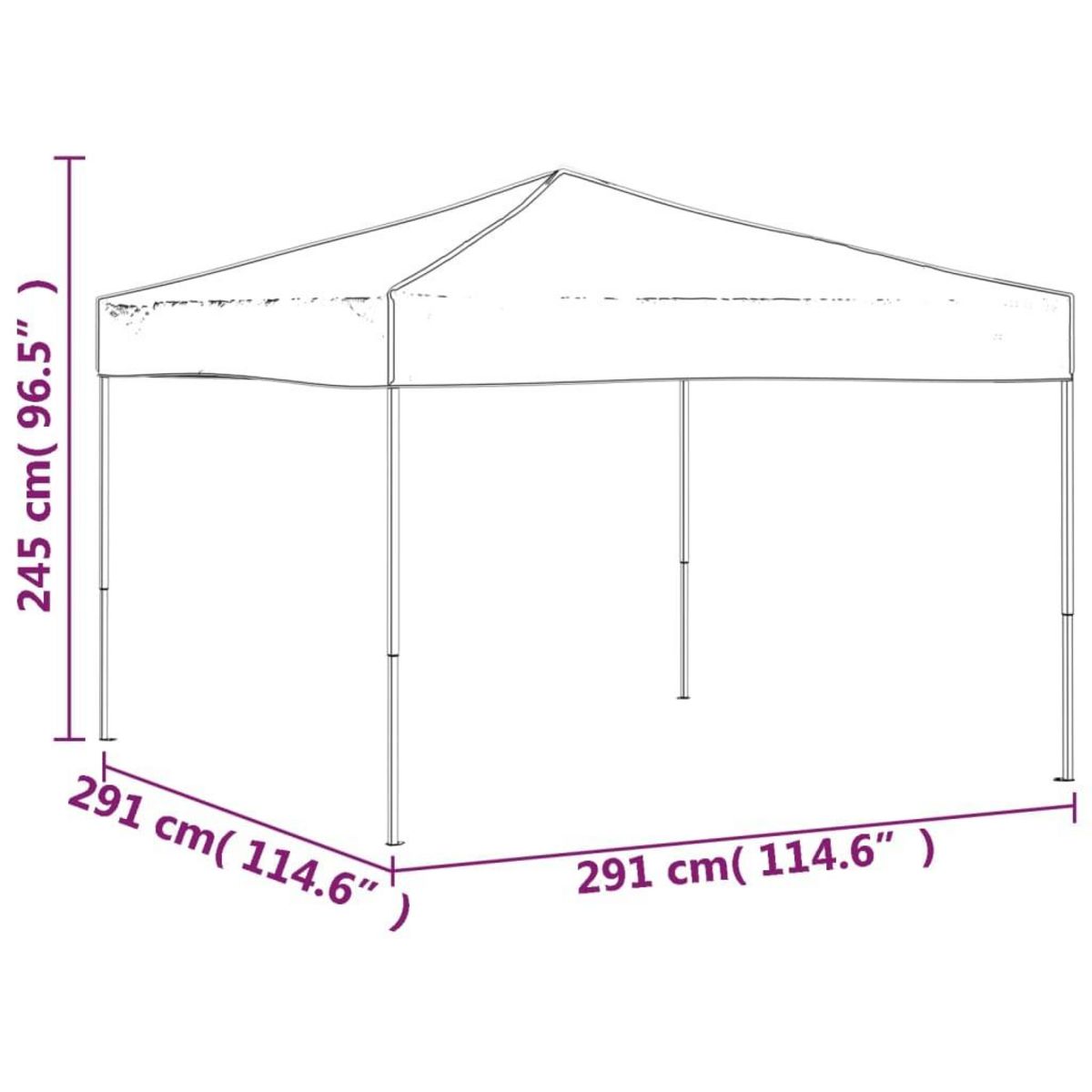 VIDAXL Tente de reception pliable Creme 3x3 m