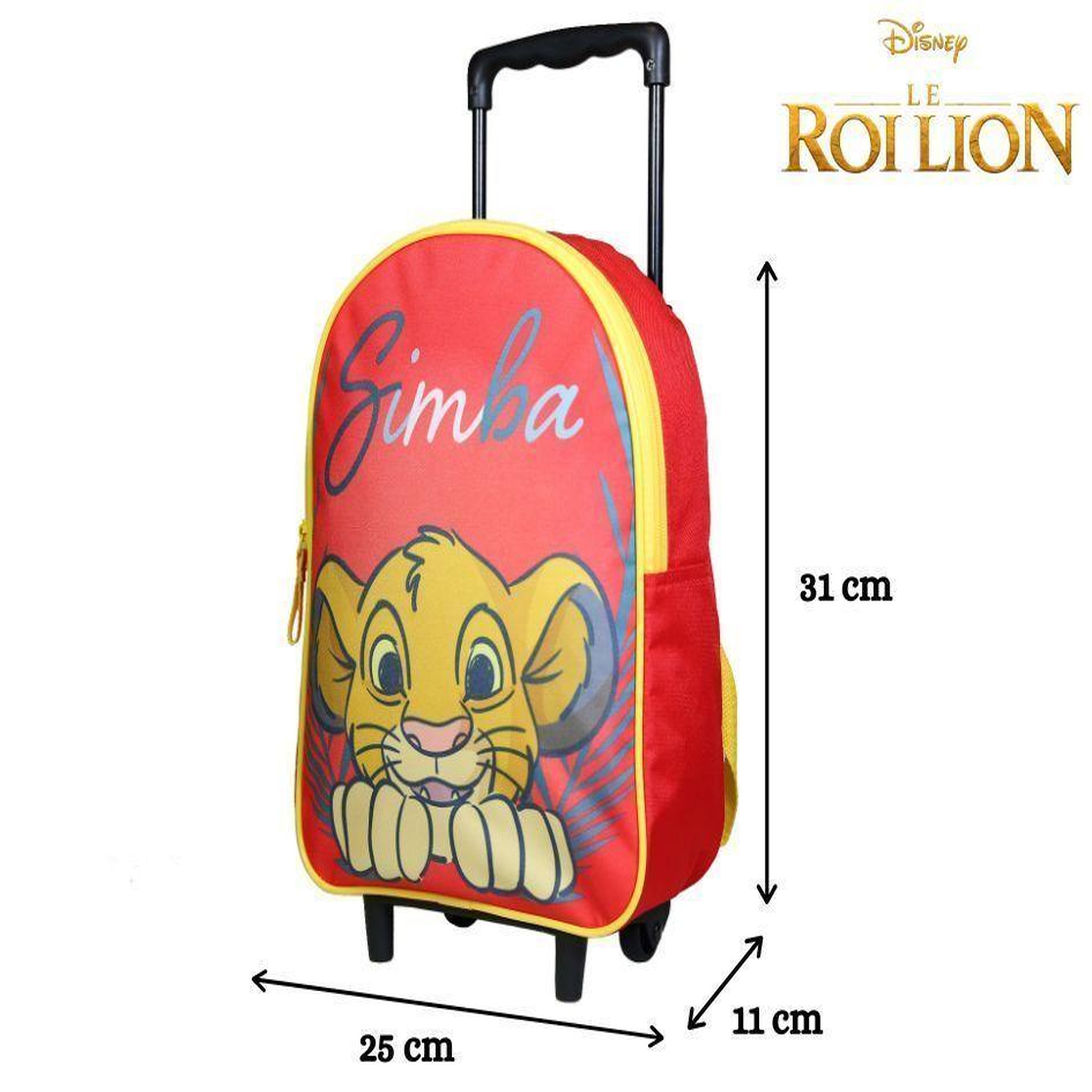 Voir la diapositive 6 : Bagtrotter BAGTROTTER Sac à dos à roulettes 31 cm Disney Le Roi Lion Simba Rouge