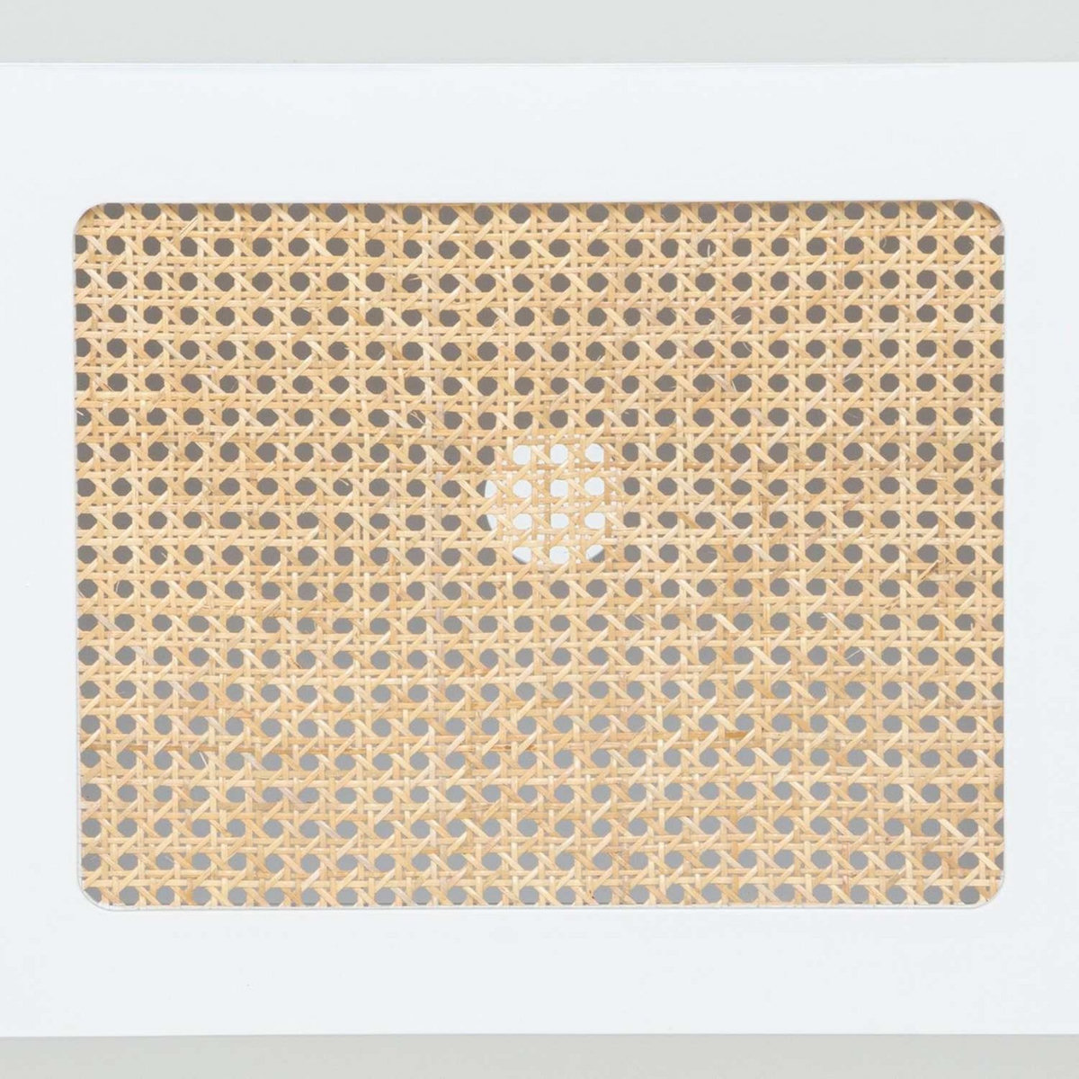 ATMOSPHERA Meuble TV 3 portes en rotin CABRAS - Blanc