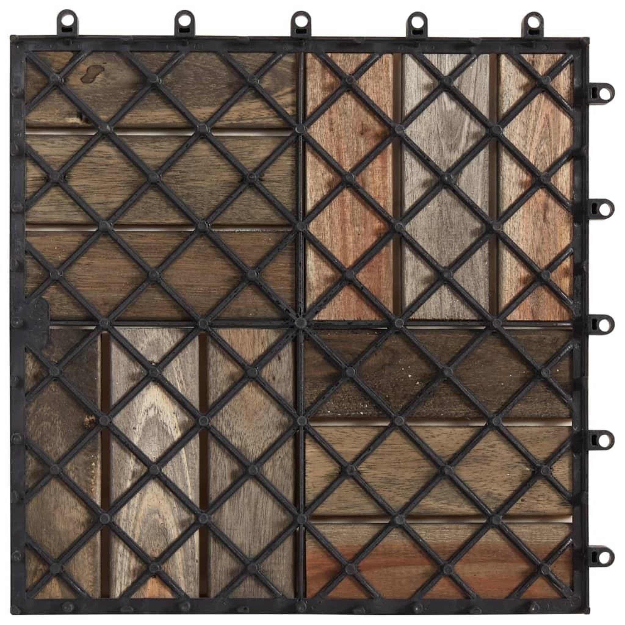 Voir la diapositive 5 : VIDAXL Carreaux de terrasse 10pcs Delavage gris 30x30 cm Acacia solide