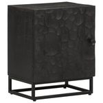 VIDAXL Table de chevet noir 40x30x50 cm bois massif manguier et fer