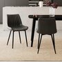Voir la diapositive 2 : Rendez vous déco Lot de 2 chaises en cuir synthétique taupe et métal noir - Killi
