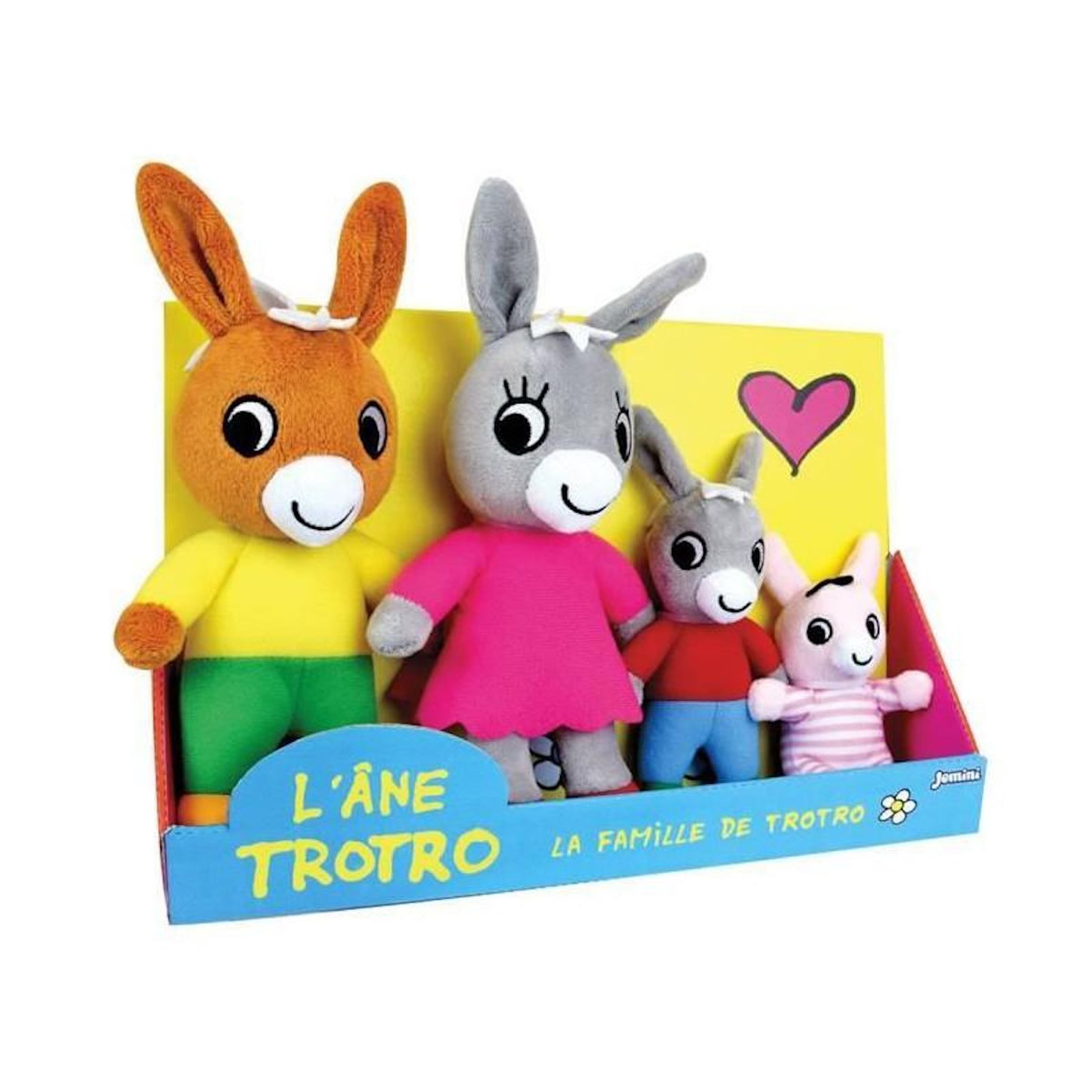 JEMINI Coffret Peluche Trotro et Famille +/- 15 cm - JEMINI - Trotro, sa maman, son papa et sa petite soeur.