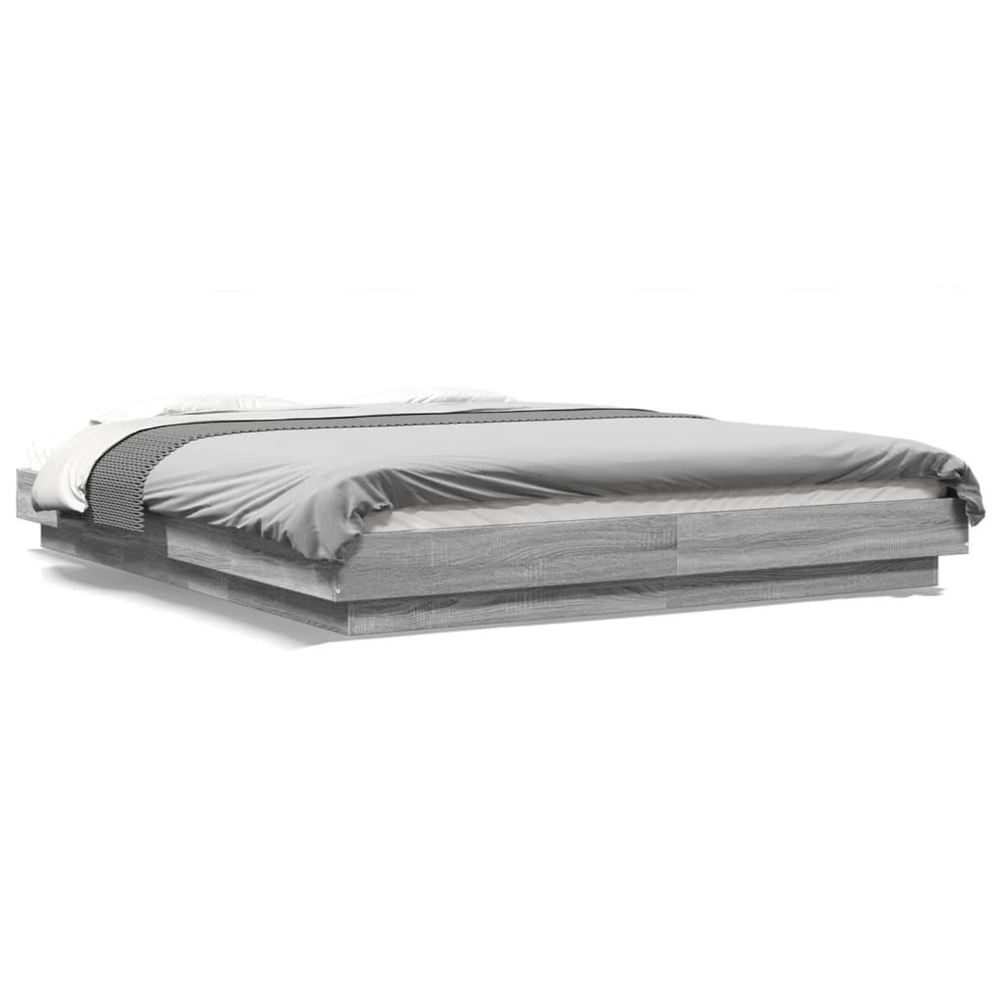 Voir la diapositive 2 : VIDAXL Cadre de lit sans matelas sonoma gris 150x200 cm