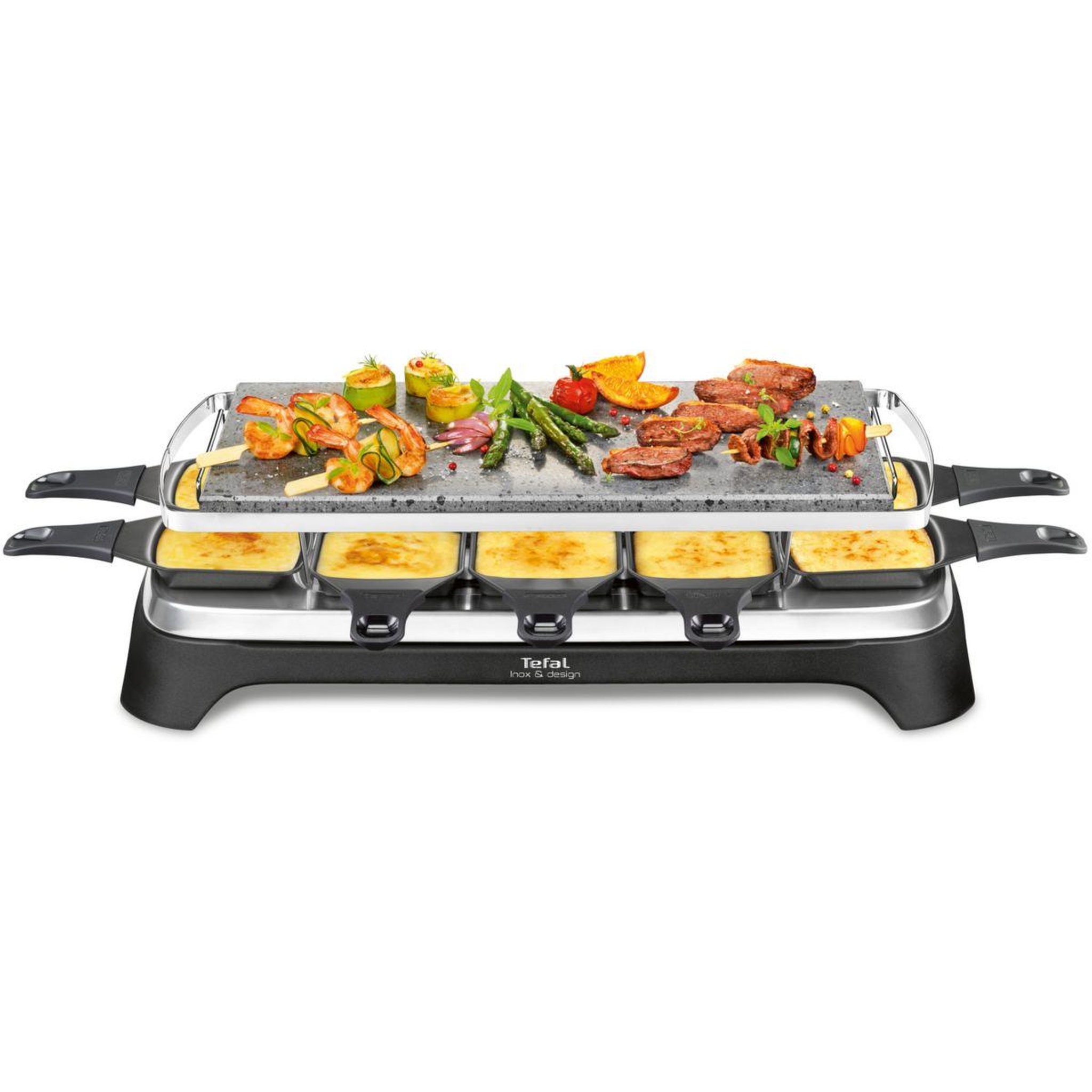Voir la diapositive 3 : TEFAL Raclette re45a812 pierrade 3 en 1