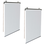 ID MARKET Lot de 2 stores enrouleurs L.124 x H. 225 CM pour pergola blanc