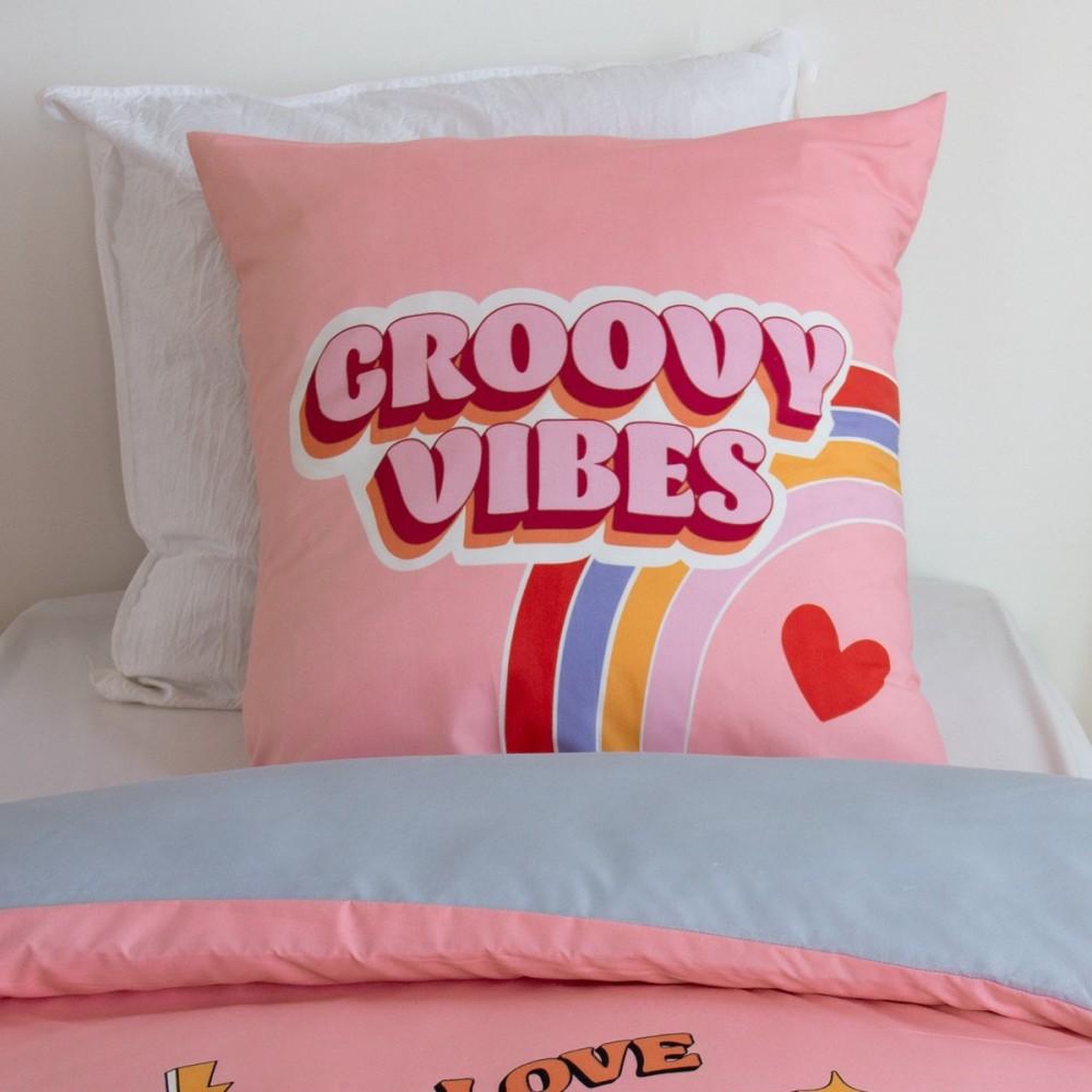 Voir la diapositive 3 : COTE DECO Housse de couette 140x200 + 1 taie VIBES