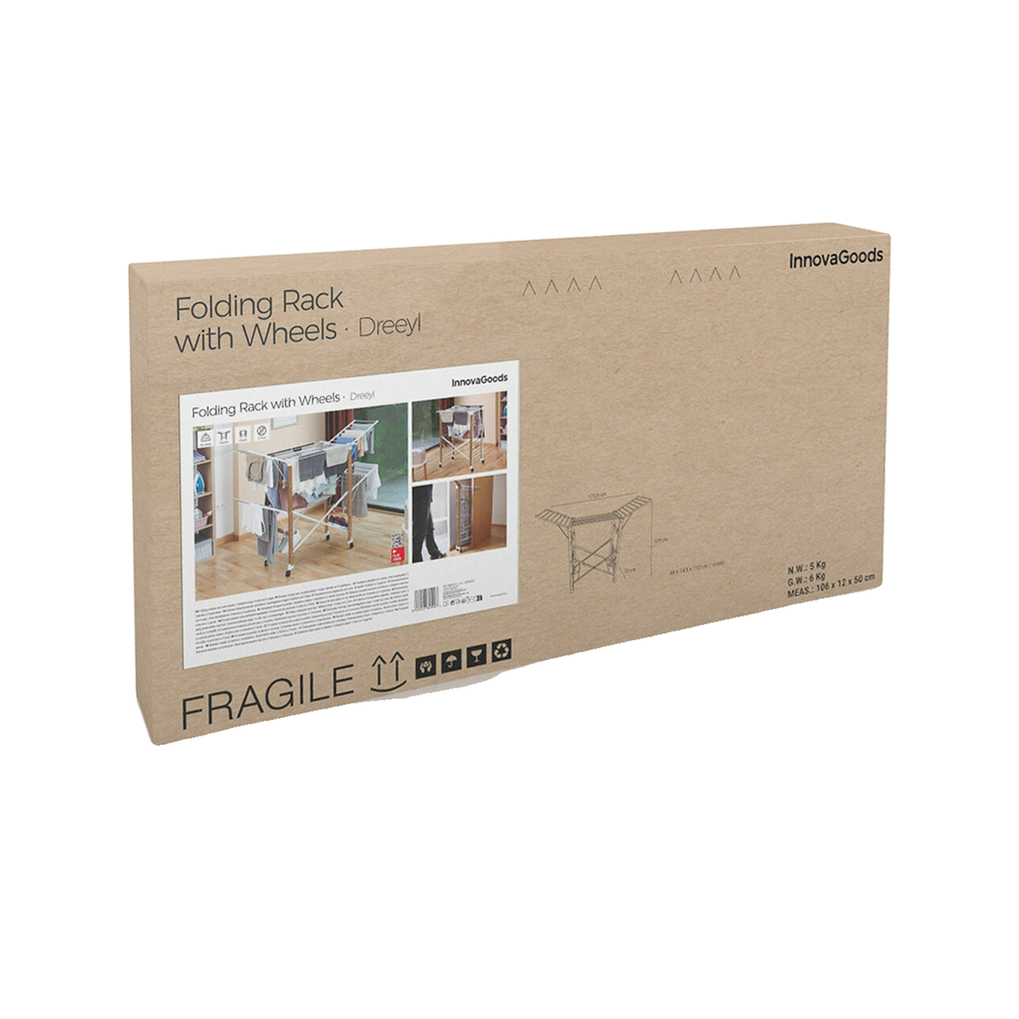 Voir la diapositive 2 : INNOVAGOODS Séchoir à linge InnovaGoods dreeyl 38 barres
