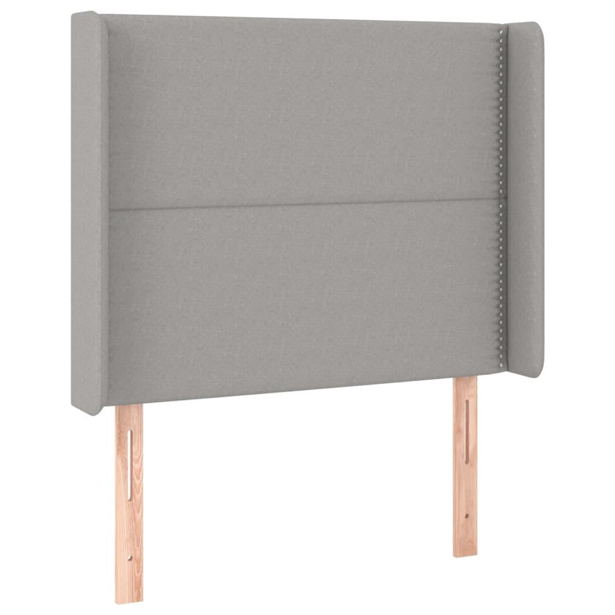 Voir la diapositive 2 : VIDAXL Tete de lit avec oreilles Gris clair 103x16x118/128 cm Tissu