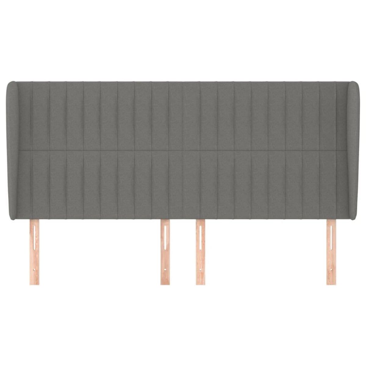 VIDAXL Tete de lit avec oreilles Gris fonce 163x23x118/128 cm Tissu