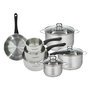 Voir la diapositive 1 : Fackelmann Set de 1 poêle 20 cm, 3 casseroles 12 16 20 cm et 3 faitouts 16, 20 et 24 cm en inox Fackelmann Geneva