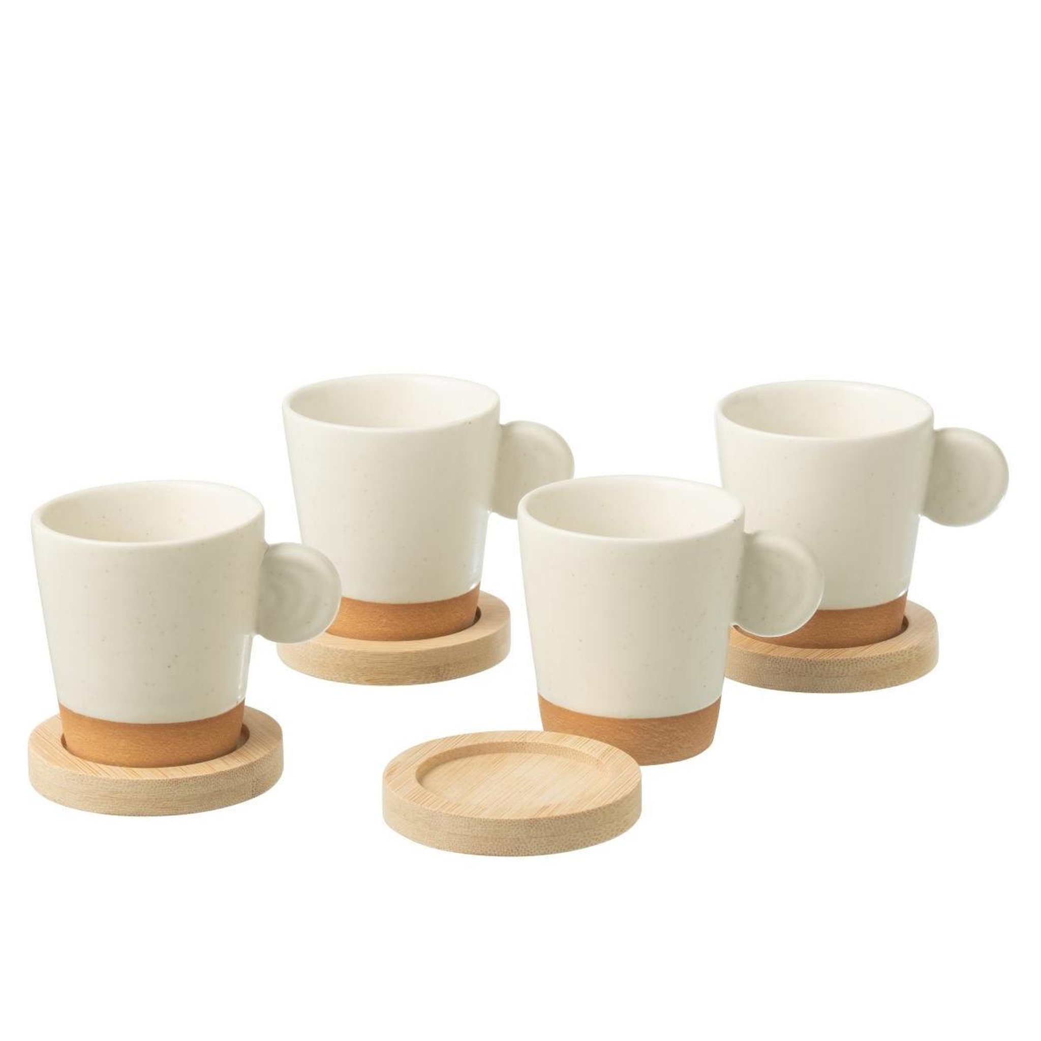 Voir la diapositive 5 : J-LINE Lot de 4 tasses à café  avery  7,5cl blanc