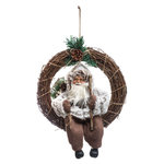 FEERIC LIGHT & CHRISTMAS Couronne de Noël en bois Terre sauvage. Coloris disponibles : Gris, Blanc, Marron