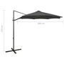 Voir la diapositive 6 : VIDAXL Parasol de jardin en porte-a-faux avec mat et lumieres LED