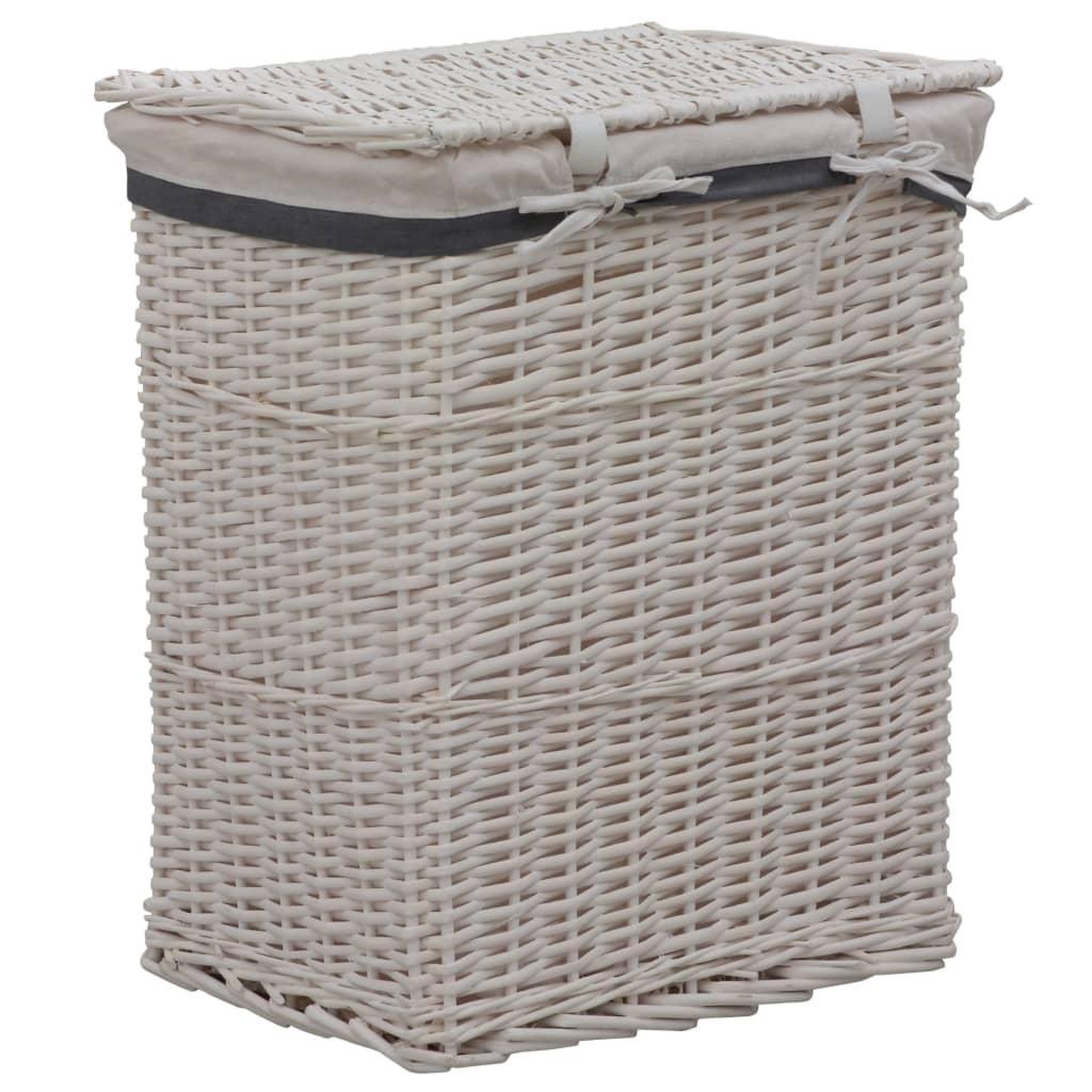 Voir la diapositive 4 : VIDAXL Panier a linge Blanc Saule