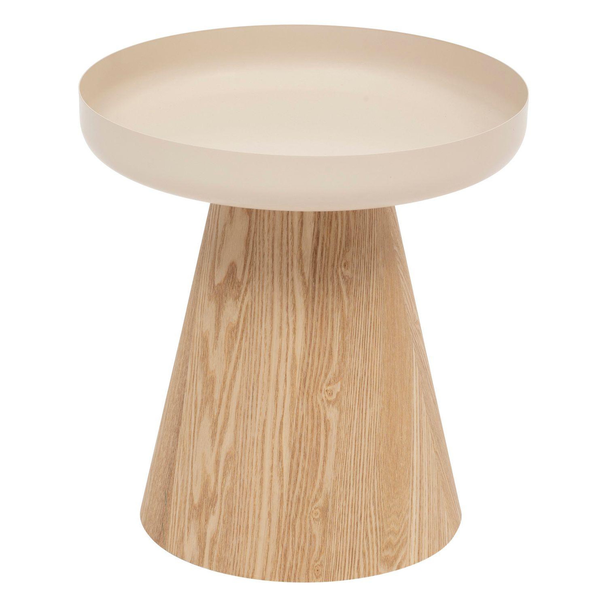 ATMOSPHERA Table à café ronde en métal et bois hercyna - beige