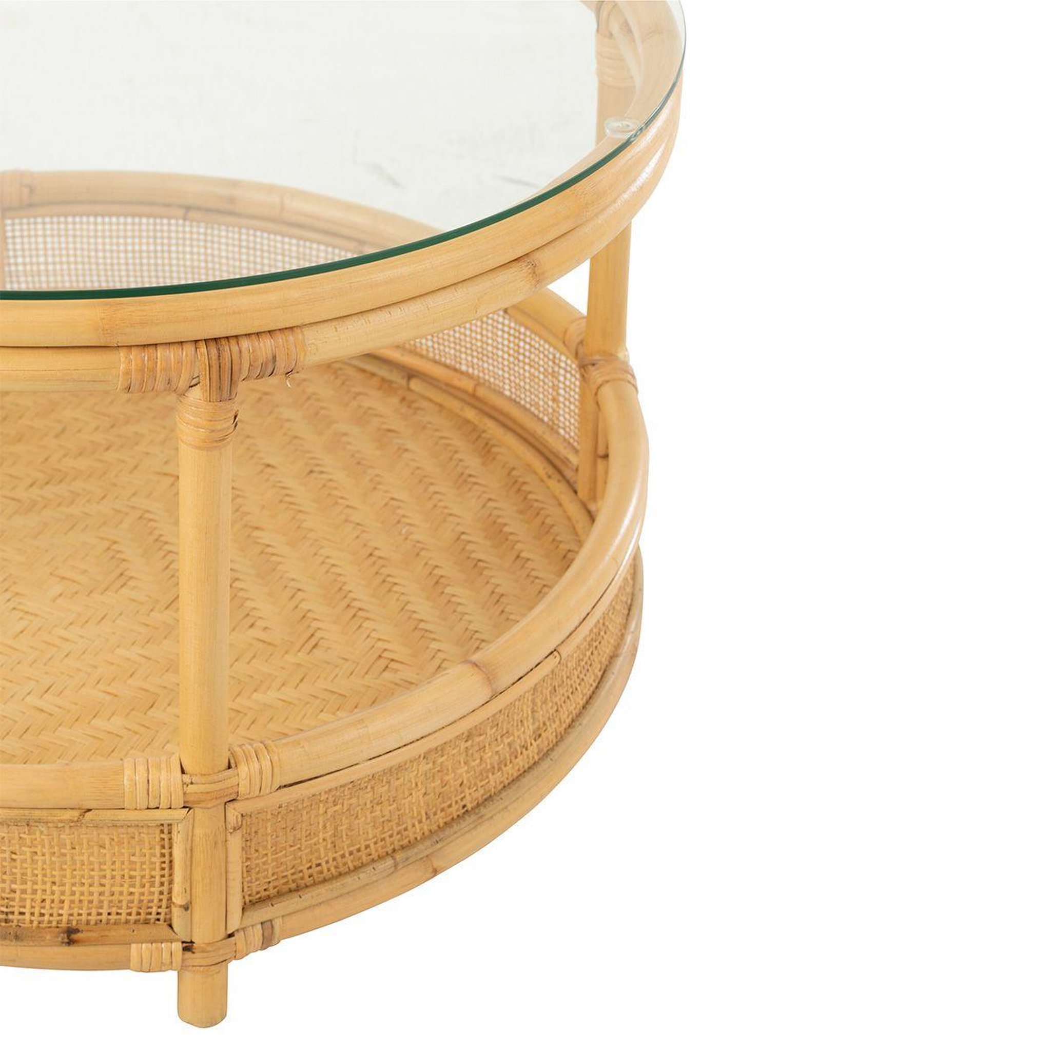 Voir la diapositive 3 : J-LINE Table basse en rotin  jovelyne  70cm naturel