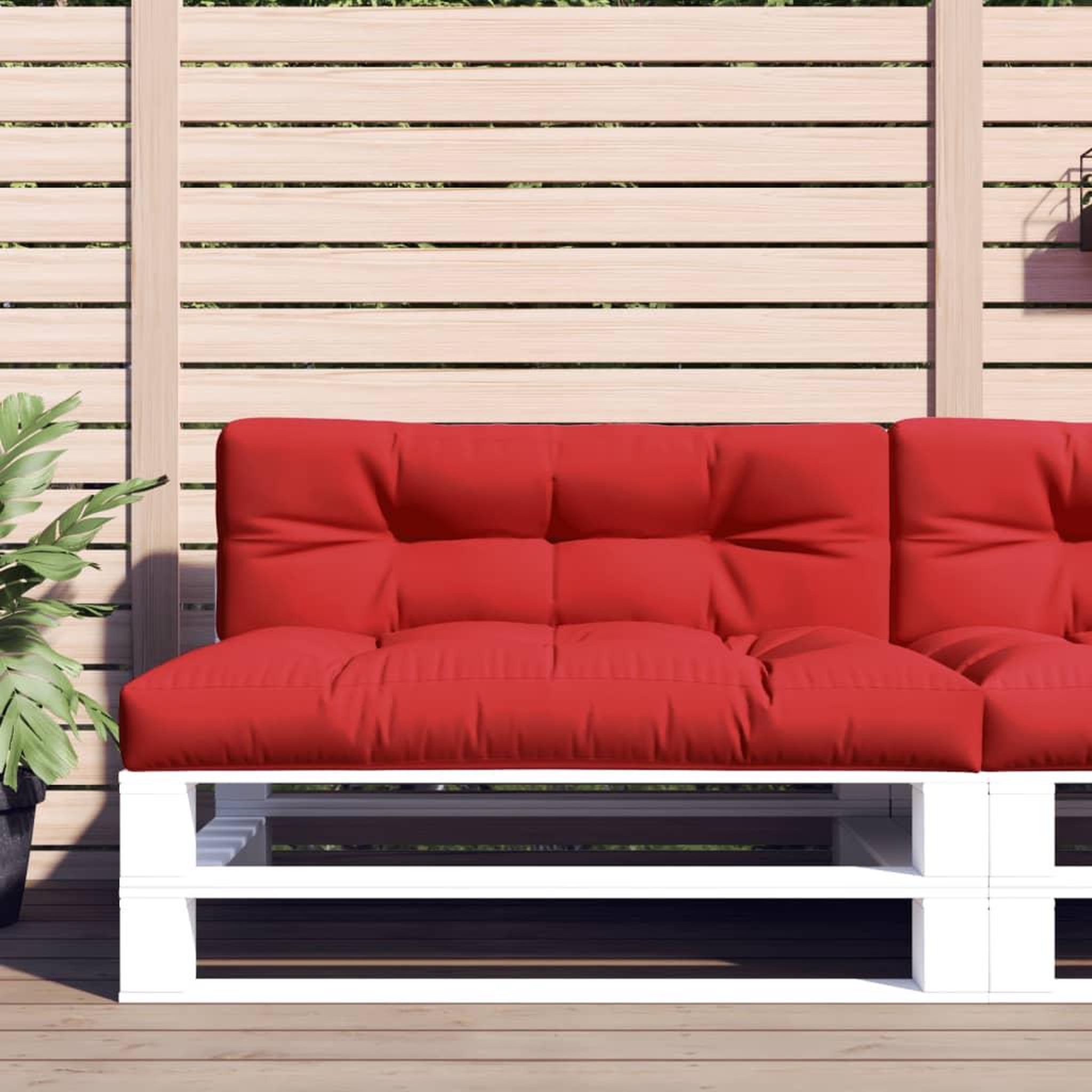 VIDAXL Coussins de palette lot de 2 rouge tissu