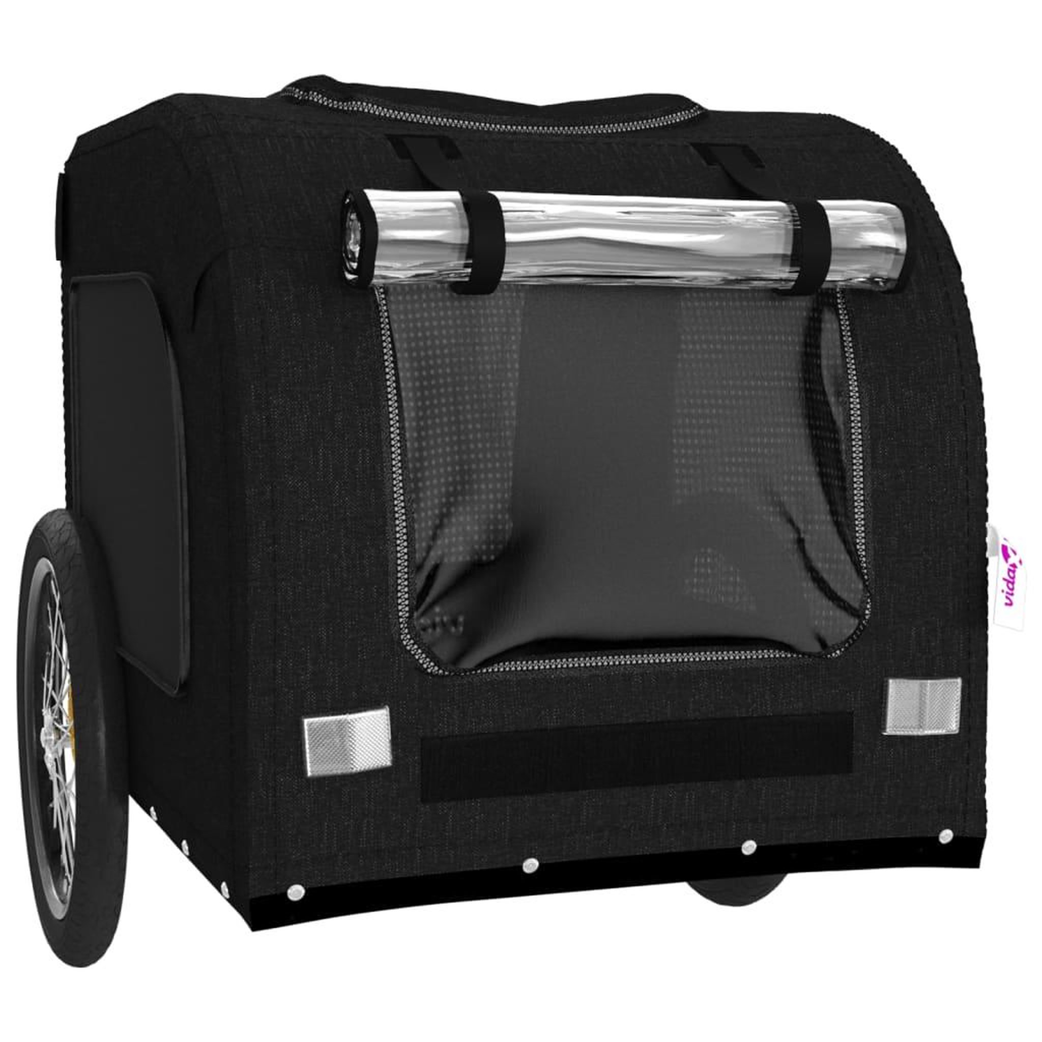 Voir la diapositive 5 : VIDAXL Remorque de velo pour animaux de compagnie noir