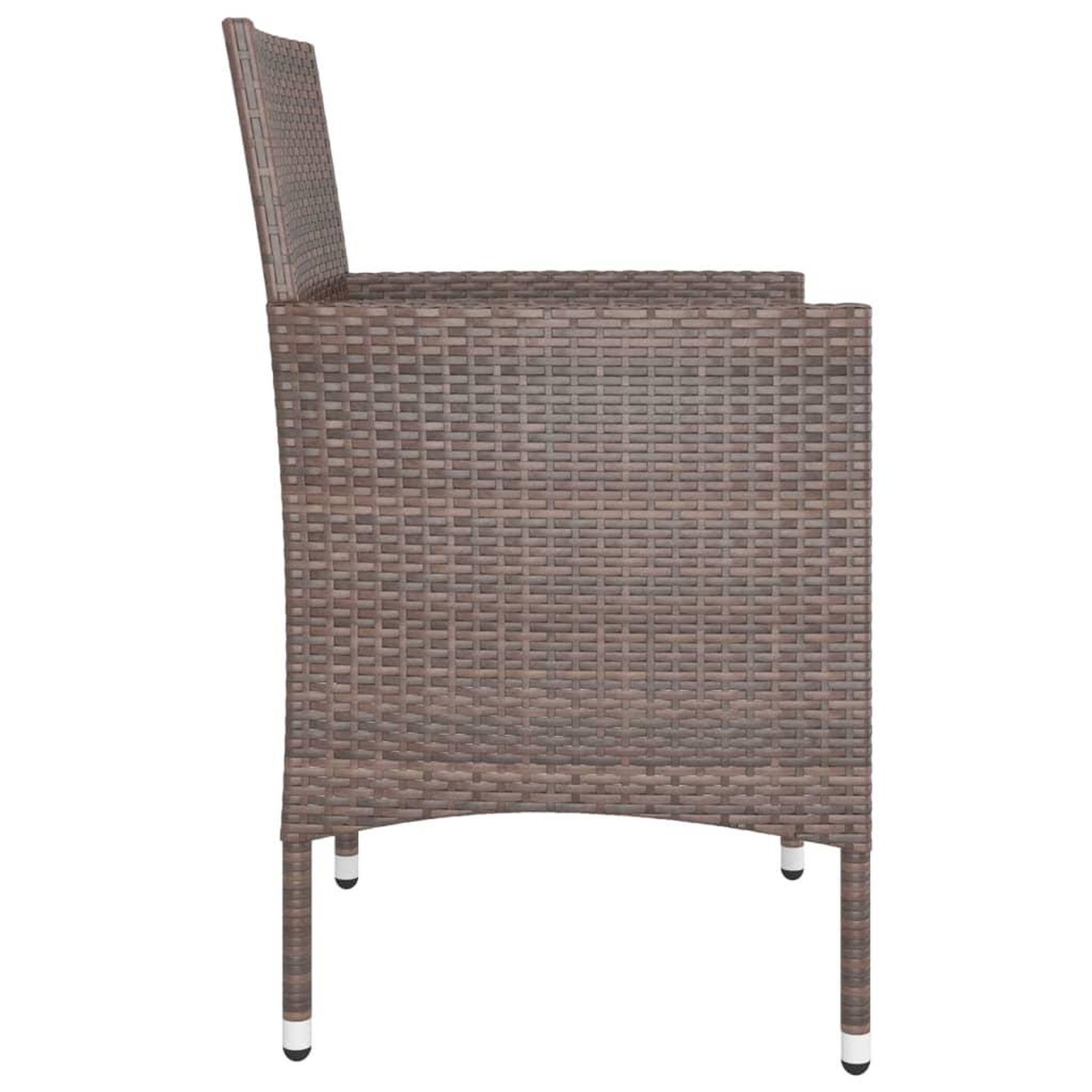 Voir la diapositive 5 : VIDAXL Jeu de chaise et tabouret de jardin 4 pcs Resine tressee Marron
