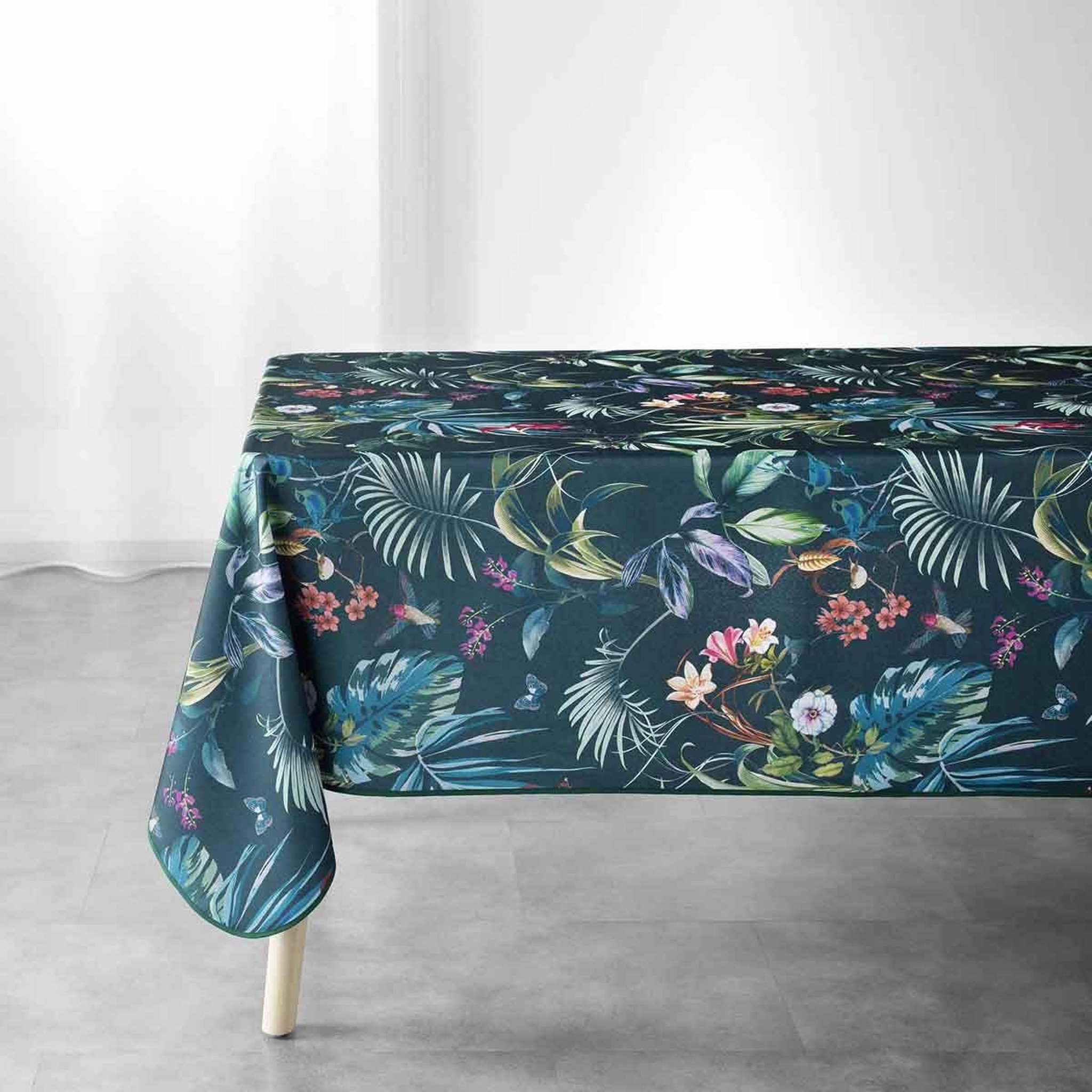 Douceur d'Intérieur Nappe imprimée  féerie  150x240cm émeraude