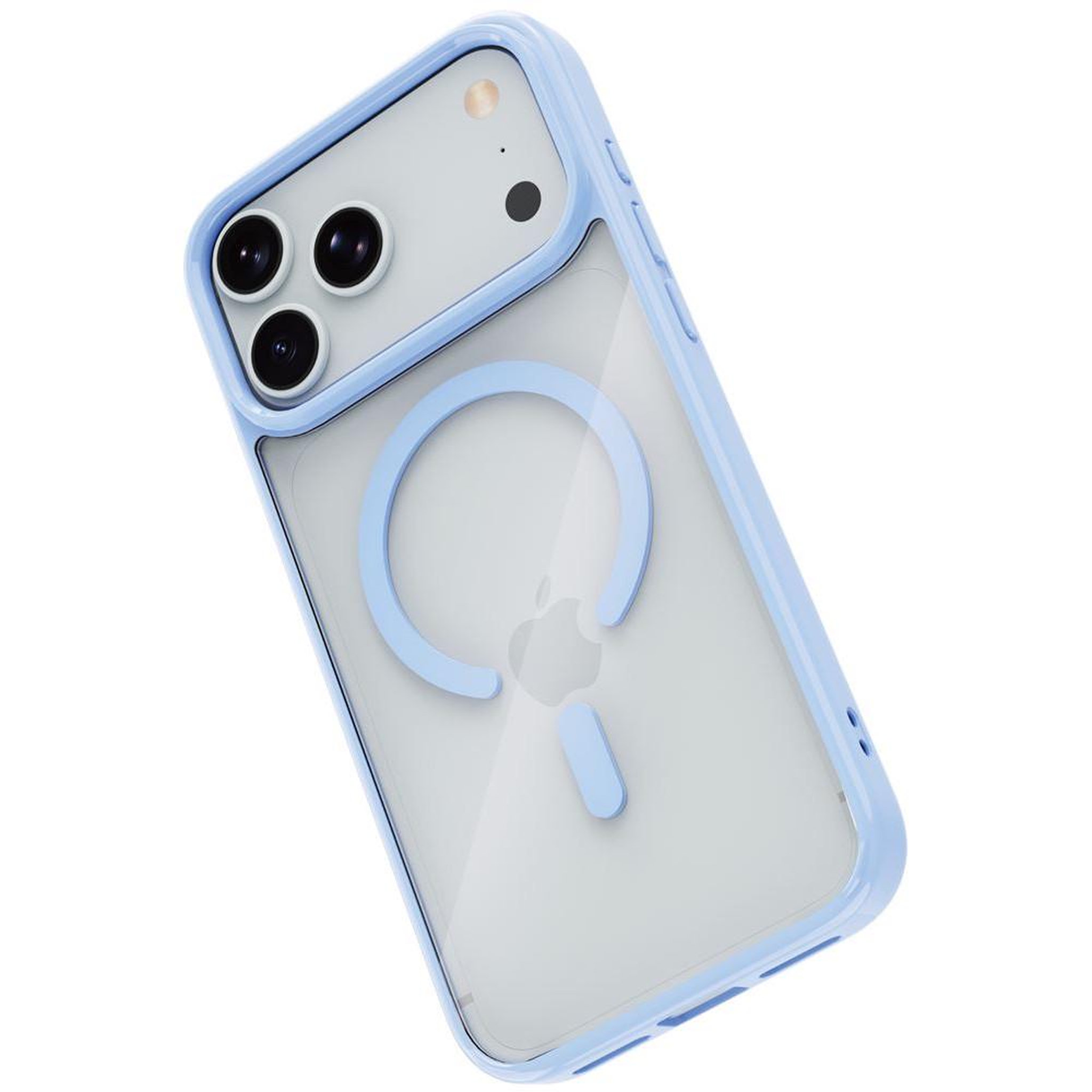 Coque renforcée transparente magsafe avec protection airshock pour iphone 18 pro max et iphone 17 pro max, bleue